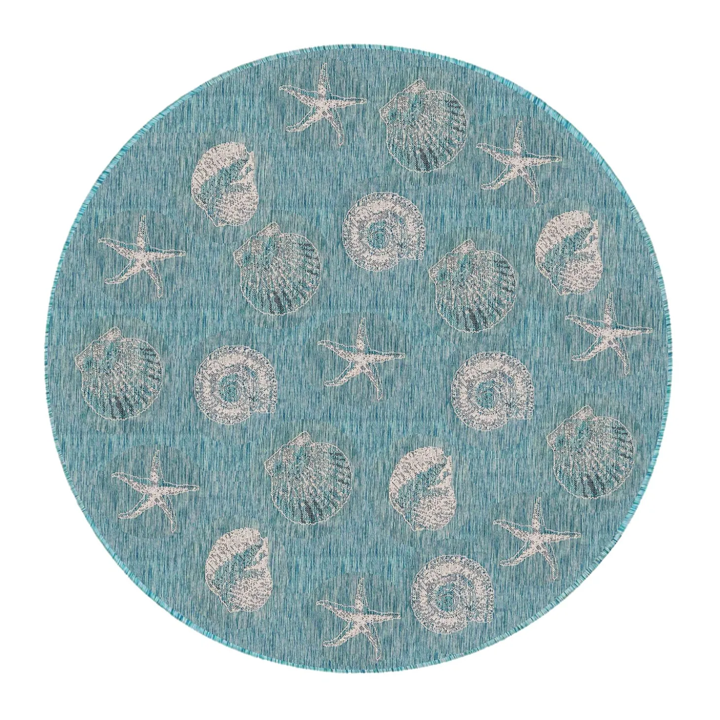 Area Rugs>Plow & Hearth Indoor/Outdoor Textured Shells Polypropylene Rug, 6'6" x 9'4"