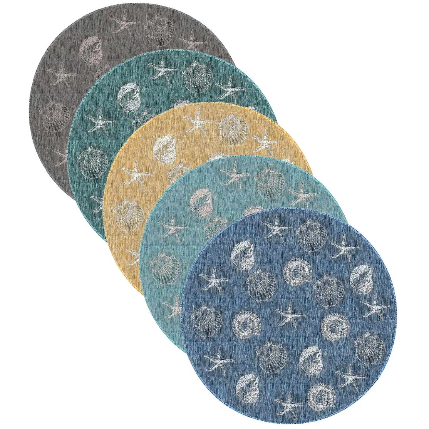 Area Rugs>Plow & Hearth Indoor/Outdoor Textured Shells Polypropylene Rug, 6'6" x 9'4"