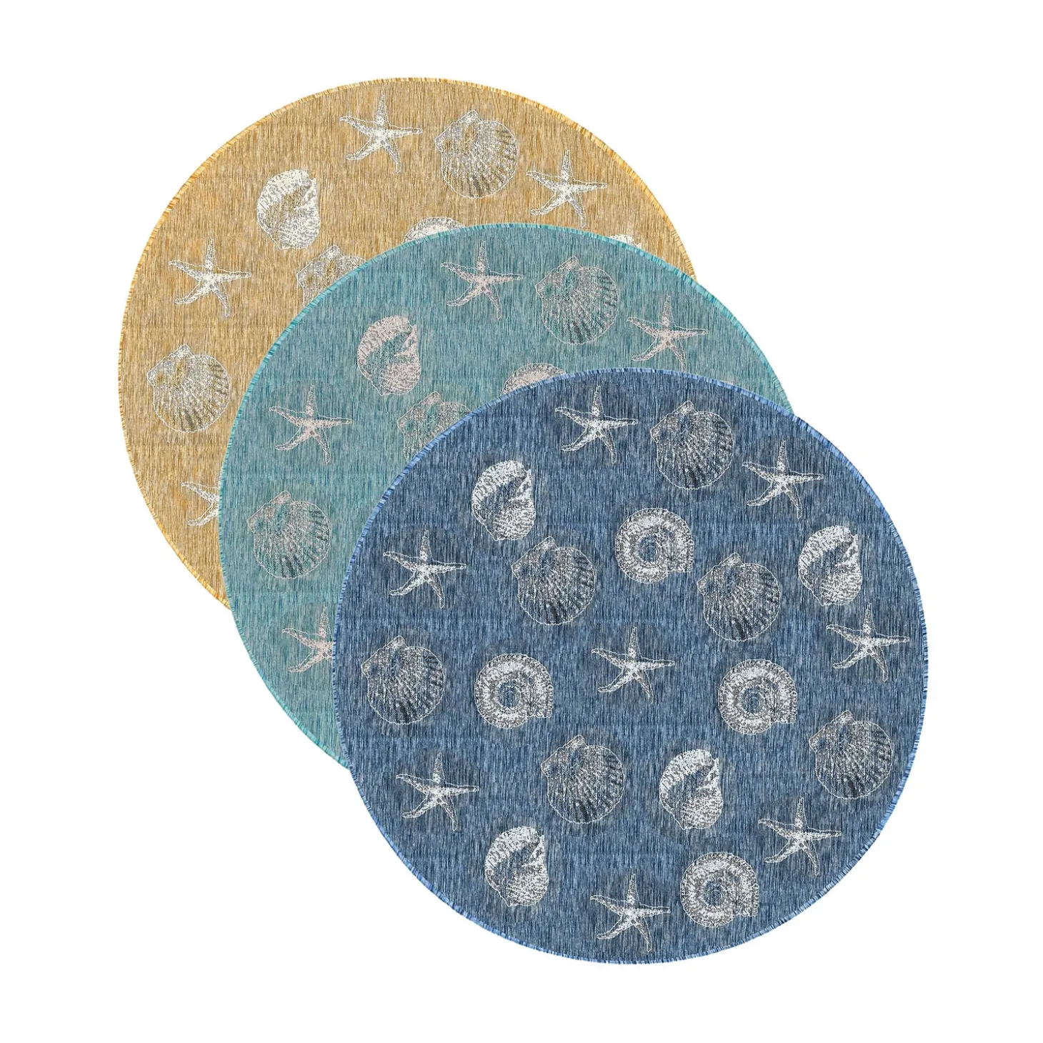 Area Rugs>Plow & Hearth Indoor/Outdoor Textured Shells Polypropylene Rug, 6'6" x 9'4"