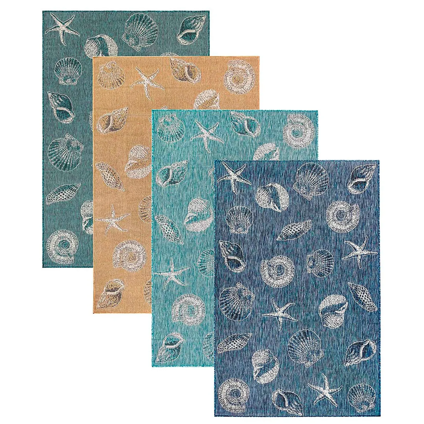 Area Rugs>Plow & Hearth Indoor/Outdoor Textured Shells Polypropylene Rug, 6'6" x 9'4"