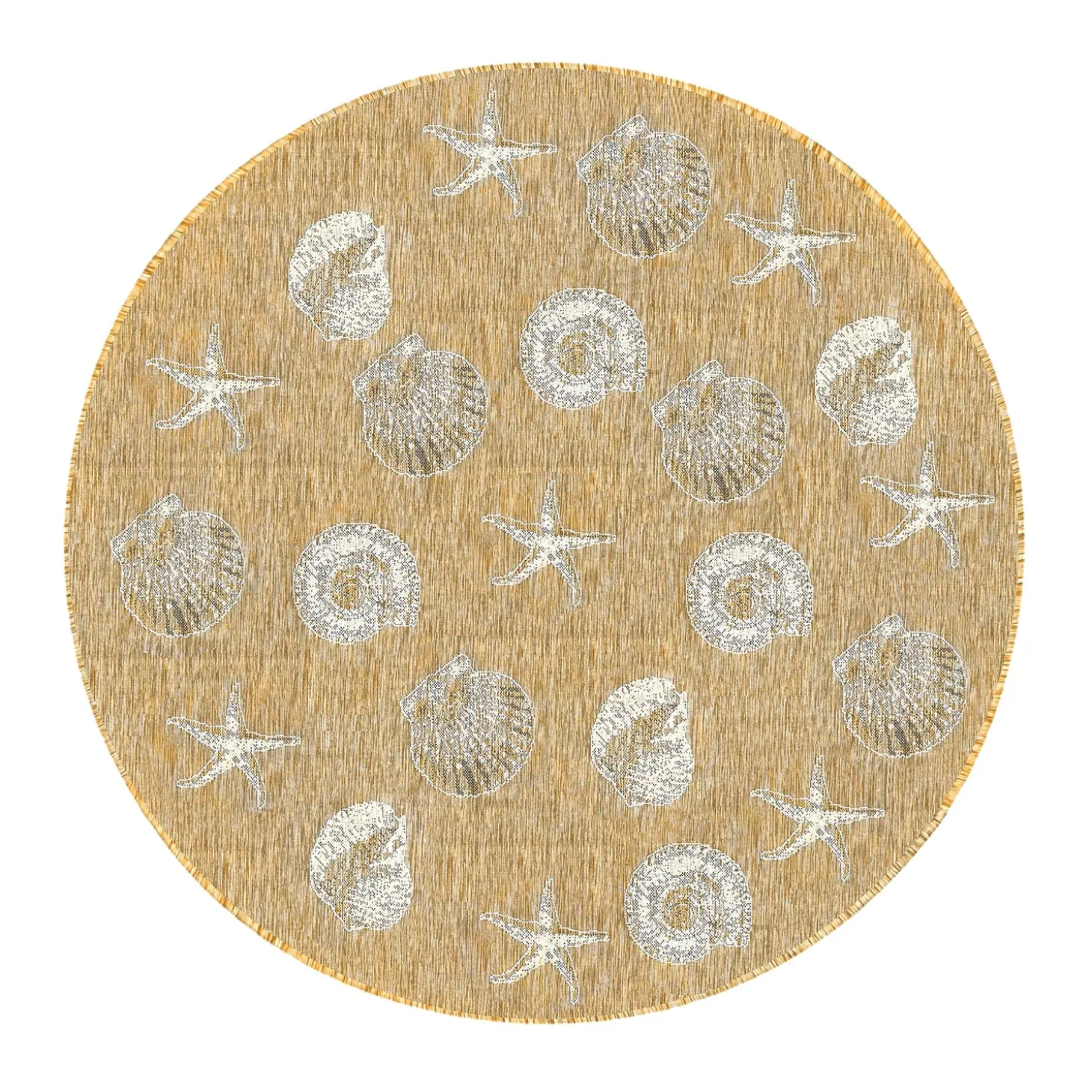 Area Rugs>Plow & Hearth Indoor/Outdoor Textured Shells Polypropylene Rug, 6'6" x 9'4"