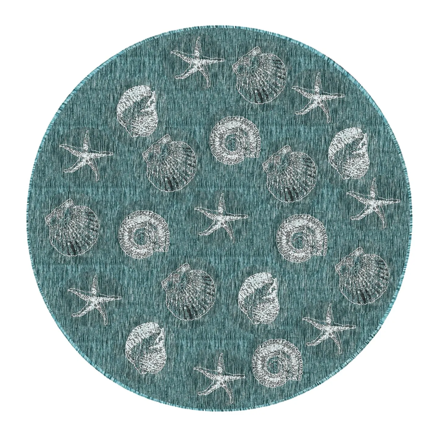 Area Rugs>Plow & Hearth Indoor/Outdoor Textured Shells Polypropylene Rug, 6'6" x 9'4"