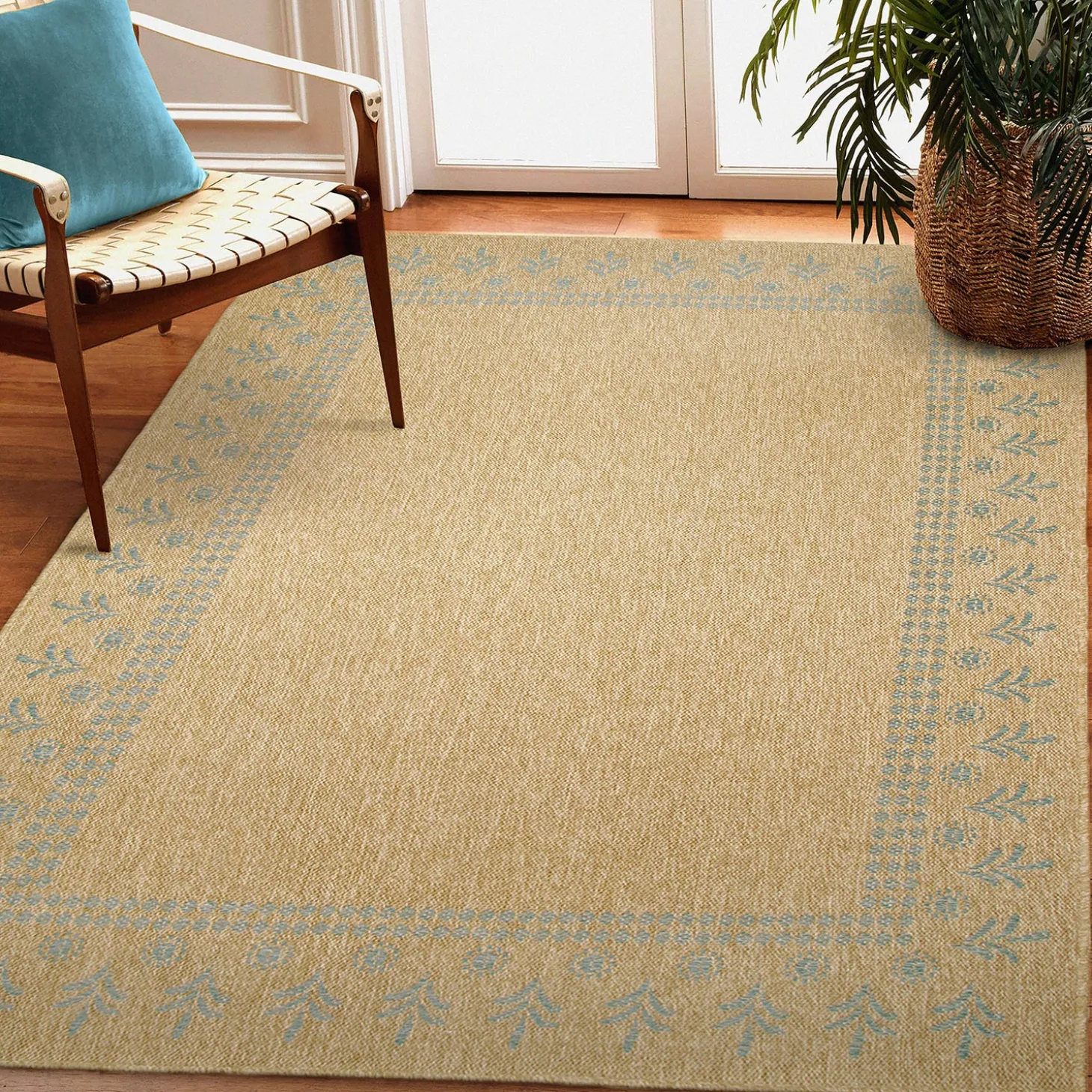 Area Rugs>Plow & Hearth Indoor/Outdoor Toulouse Block Print Rug, 7'10" x 9'10"