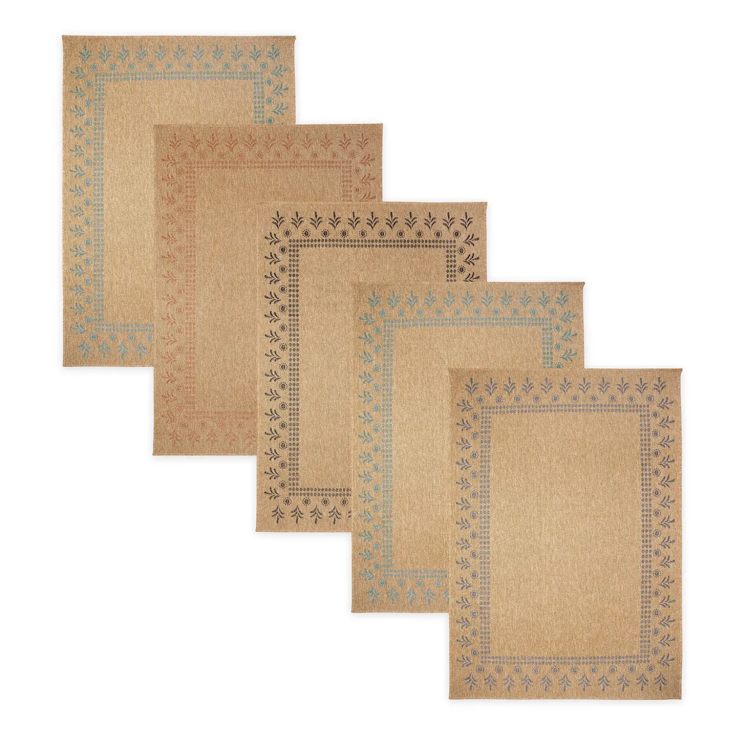 Area Rugs>Plow & Hearth Indoor/Outdoor Toulouse Block Print Rug, 7'10" x 9'10"