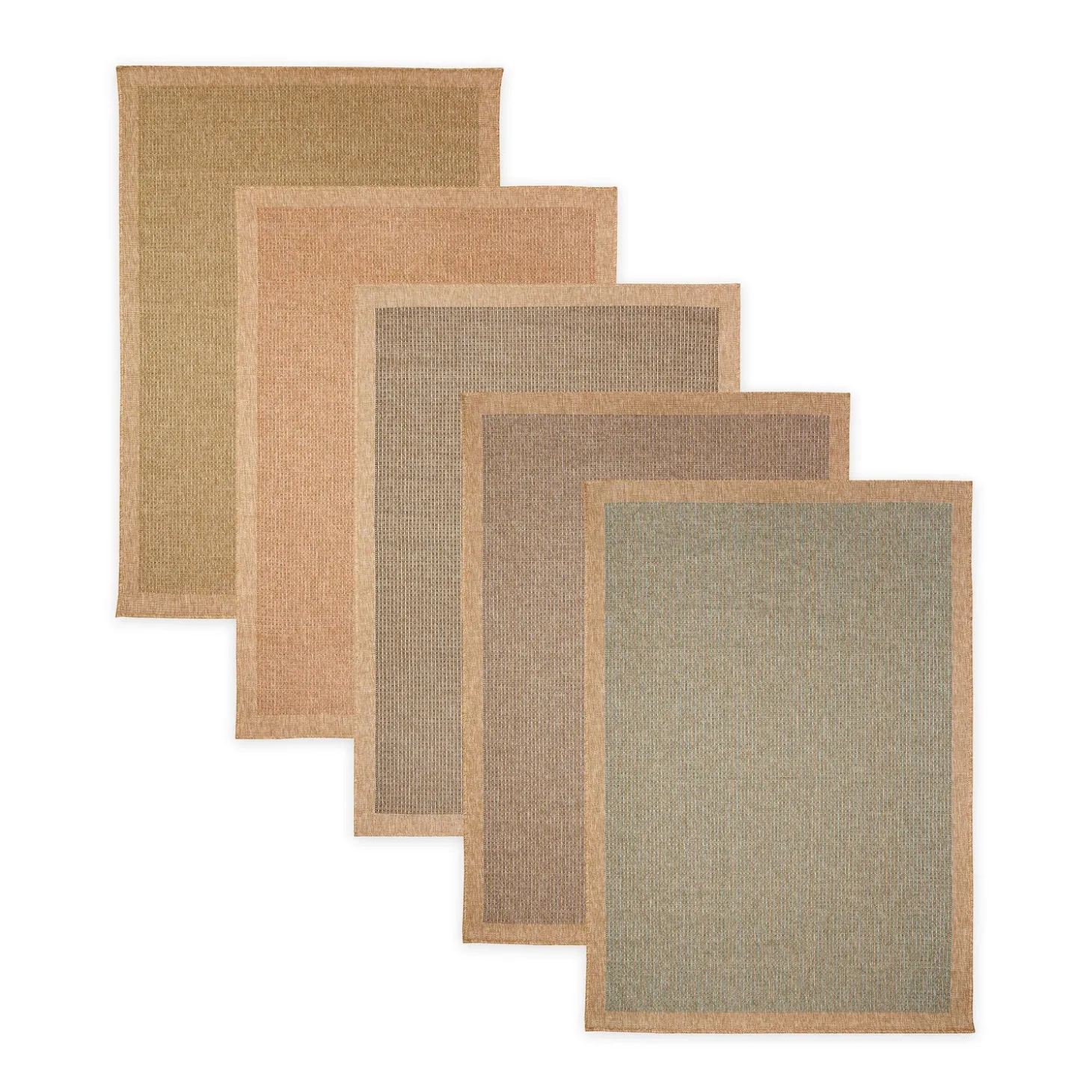 Area Rugs>Plow & Hearth Indoor/Outdoor Toulouse Border Print Rug, 6'6" x 9'4"
