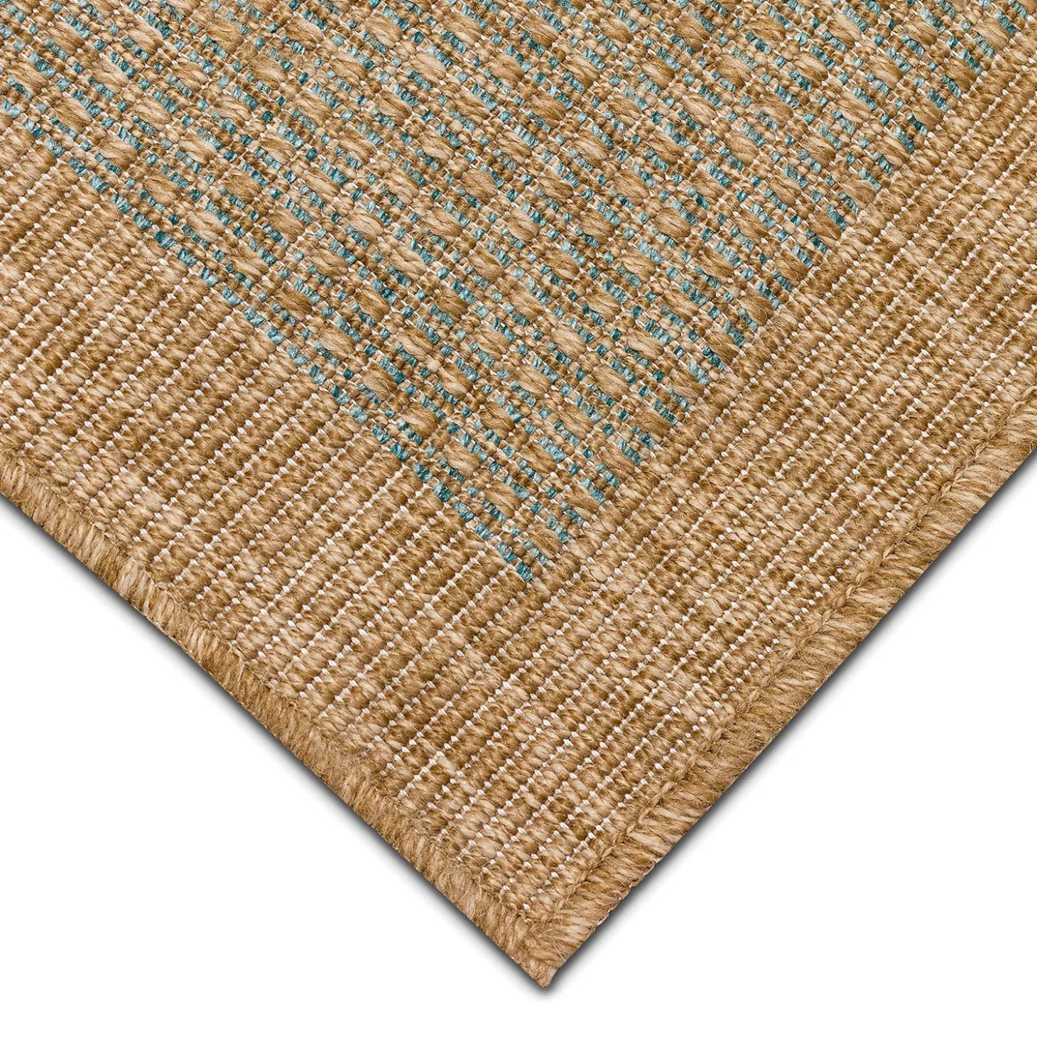 Area Rugs>Plow & Hearth Indoor/Outdoor Toulouse Border Print Rug, 6'6" x 9'4"