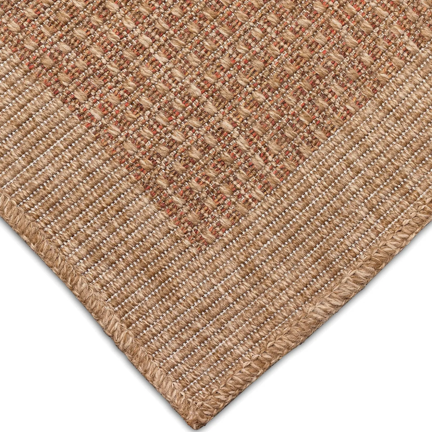 Area Rugs>Plow & Hearth Indoor/Outdoor Toulouse Border Print Rug, 6'6" x 9'4"