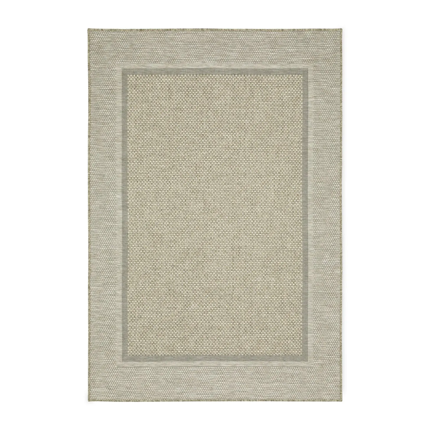 Area Rugs>Plow & Hearth Indoor/Outdoor Yucatan Border Polypropylene Rug, 3'3" x 5' Beige