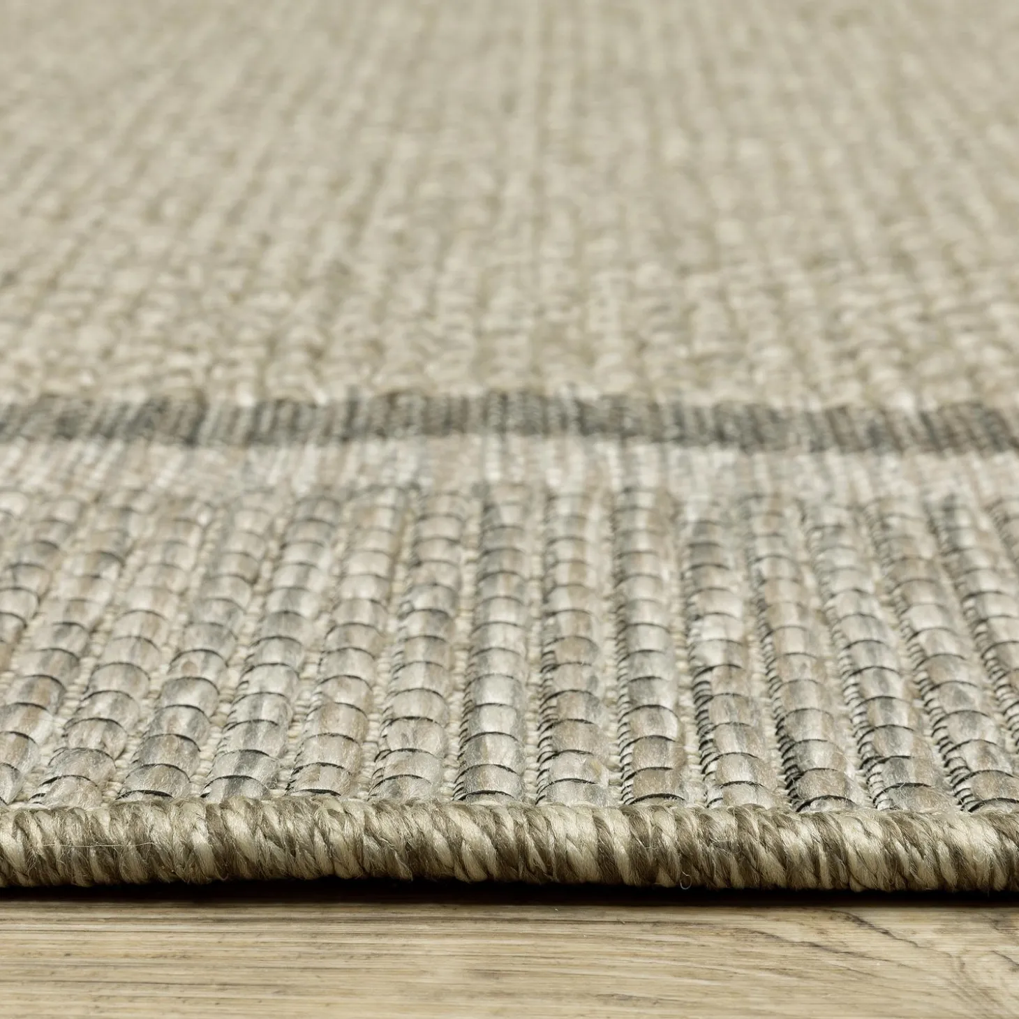 Area Rugs>Plow & Hearth Indoor/Outdoor Yucatan Border Polypropylene Rug, 3'3" x 5' Beige