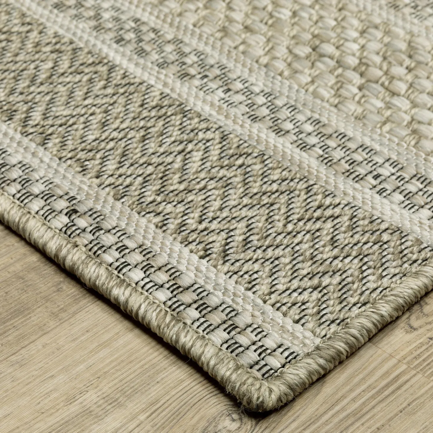 Area Rugs>Plow & Hearth Indoor/Outdoor Yucatan Lattice Polypropylene Rug, 5'3" x 7'3" Beige