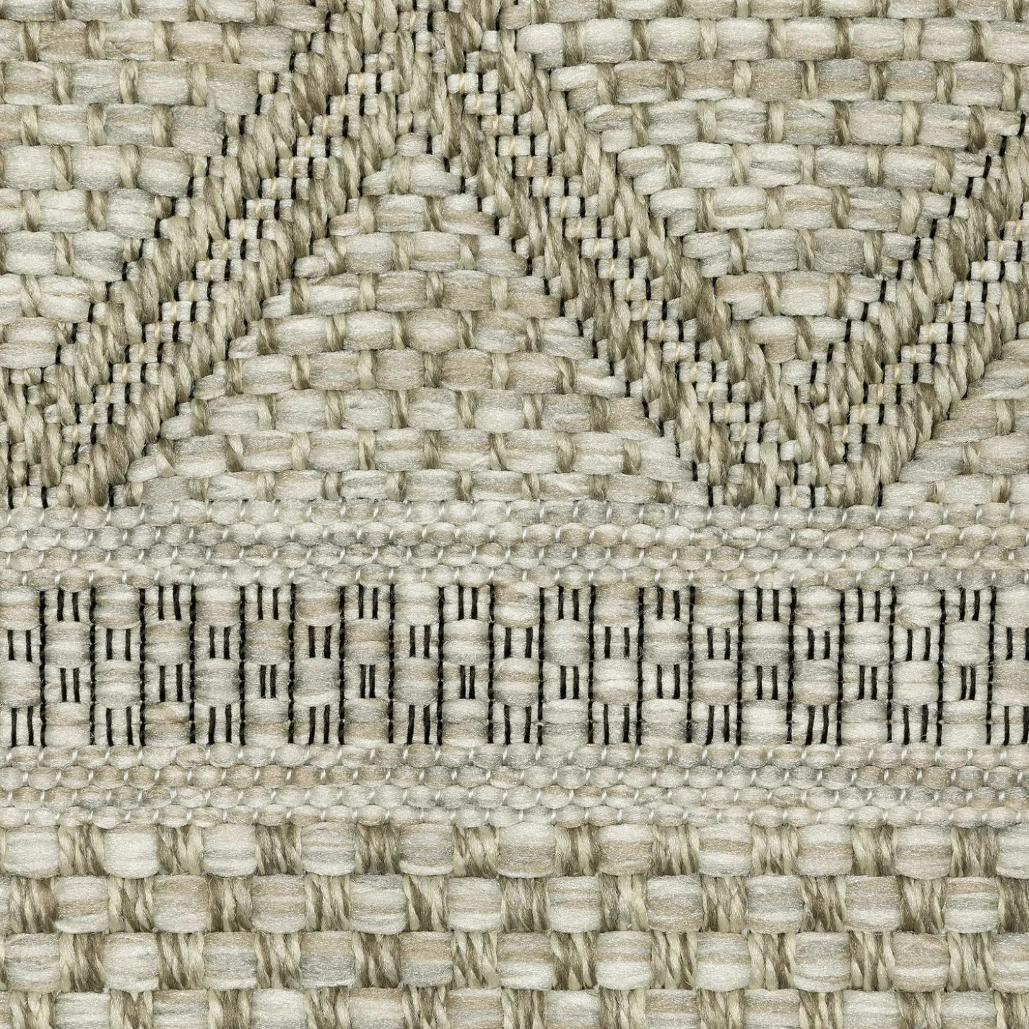 Area Rugs>Plow & Hearth Indoor/Outdoor Yucatan Lattice Polypropylene Rug, 6'7" x 9'2" Beige