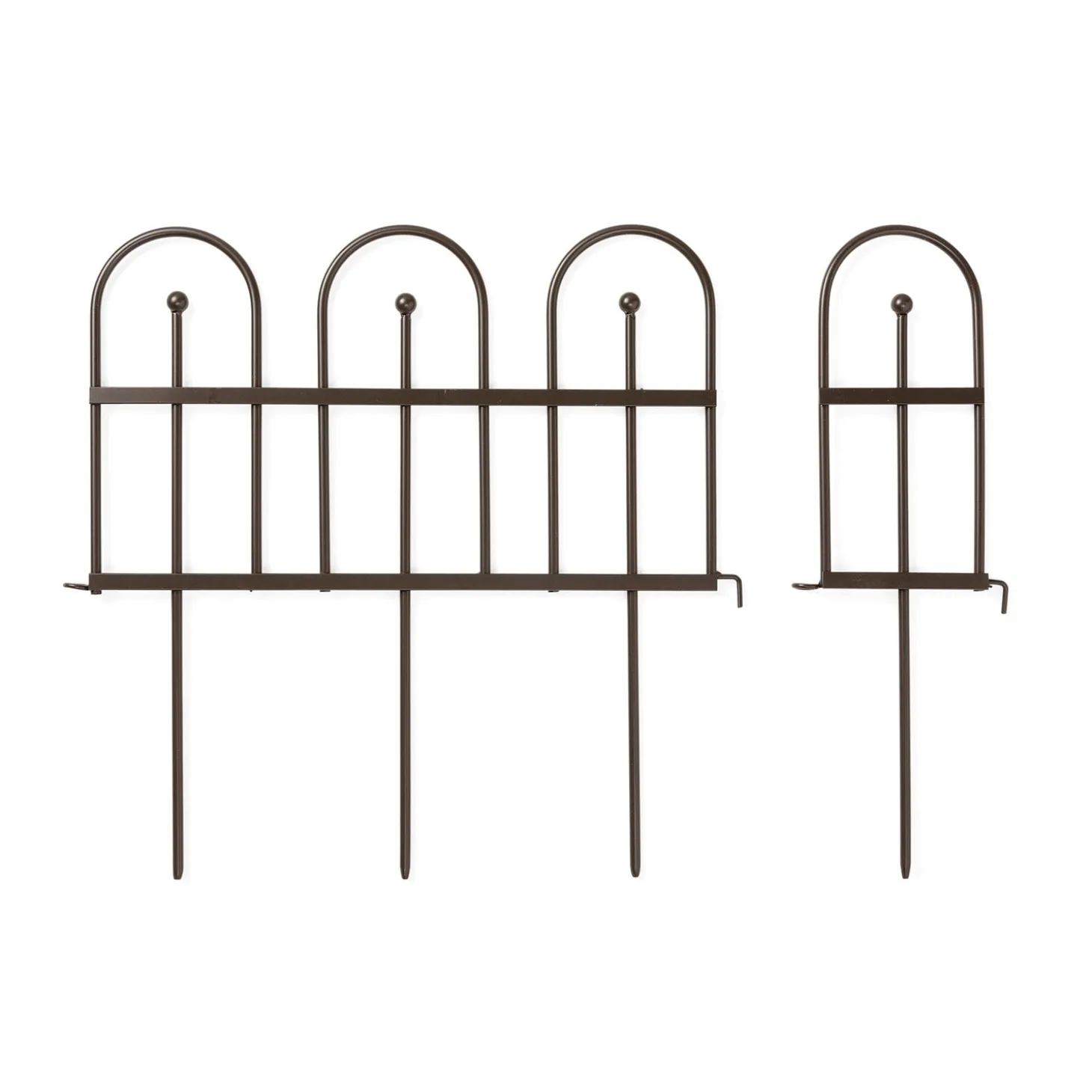 Garden Fencing & Edging>Plow & Hearth Iron Fence Wrought Iron Edging with Ground Stakes and Gunmetal Finish