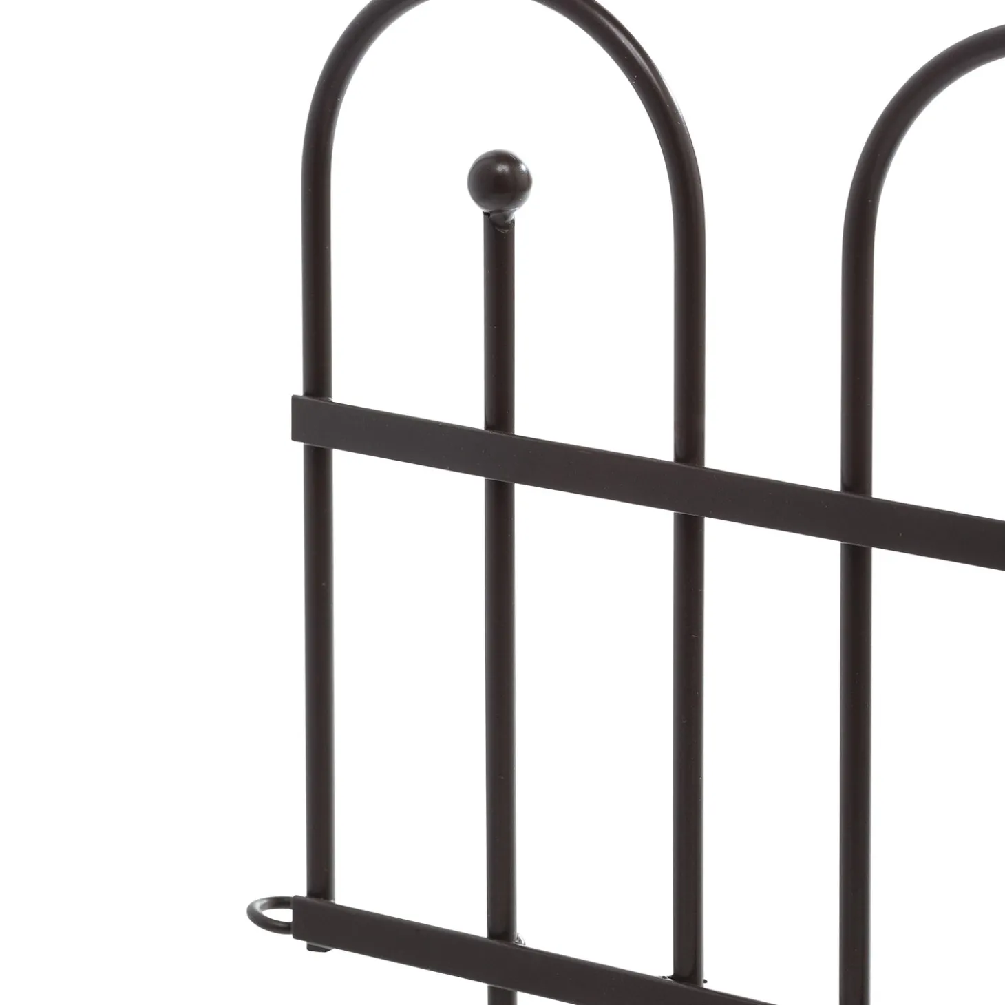 Garden Fencing & Edging>Plow & Hearth Iron Fence Wrought Iron Edging with Ground Stakes and Gunmetal Finish