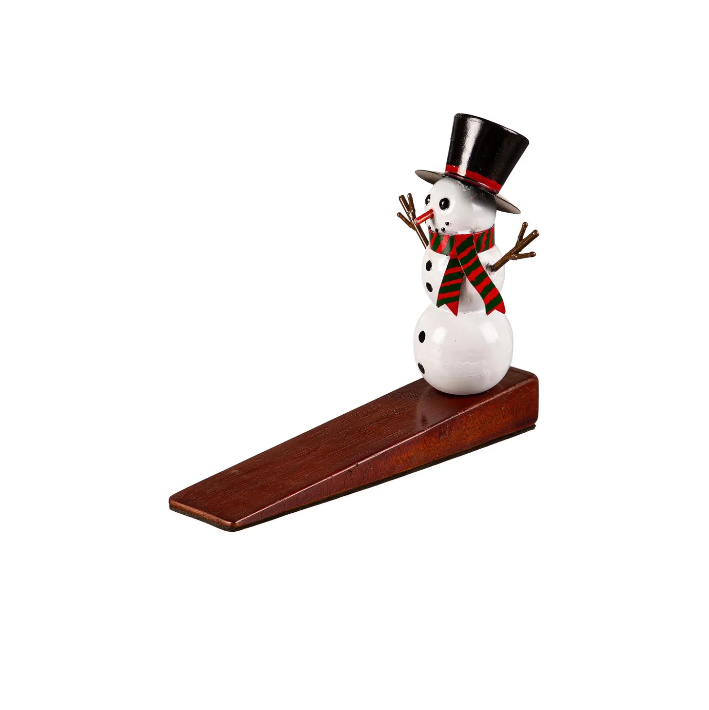 Decorative Accents>Plow & Hearth Joyful Traditions Door Decor Metal Handcrafted Snowman Door Stopper