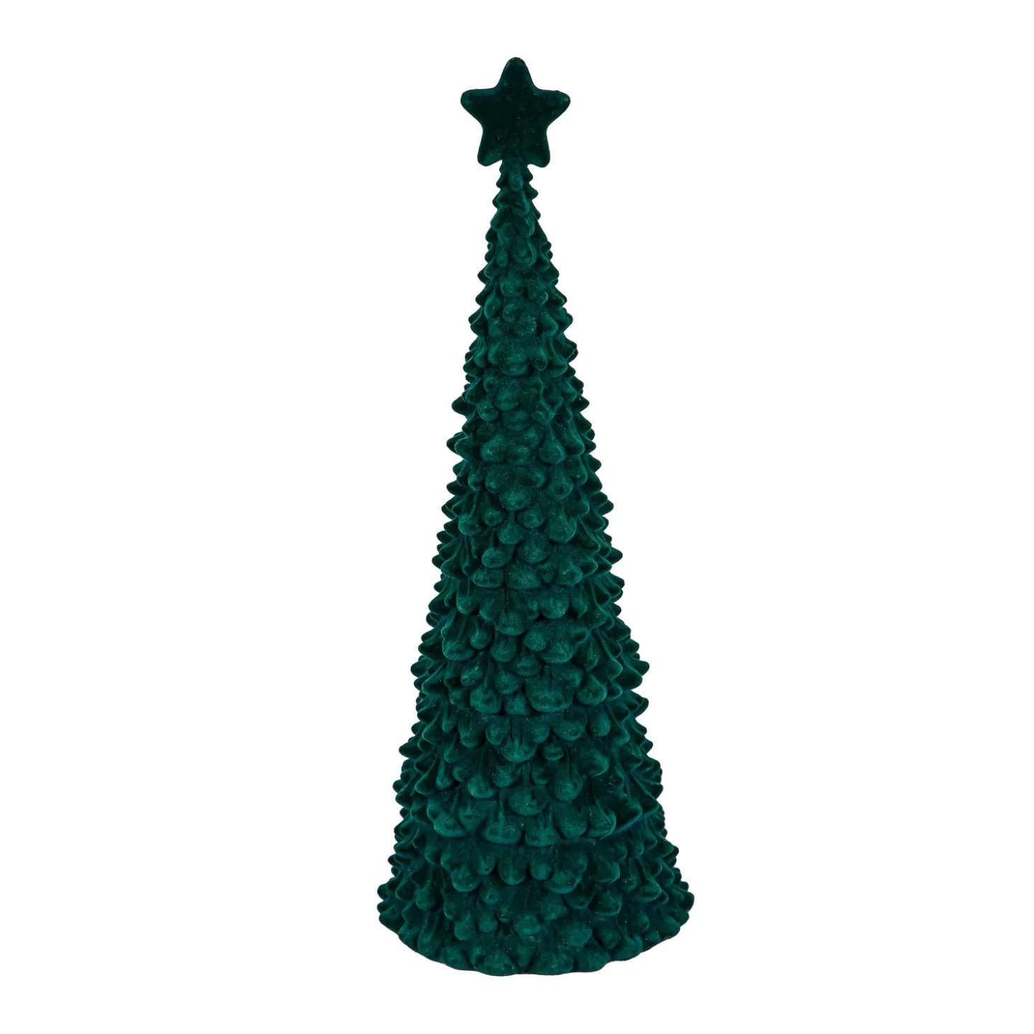 Decorative Accents | Lighted Trees & Garlands>Plow & Hearth Joyful Traditions LED Table Decor Flocked Tree with Star, Set of 2