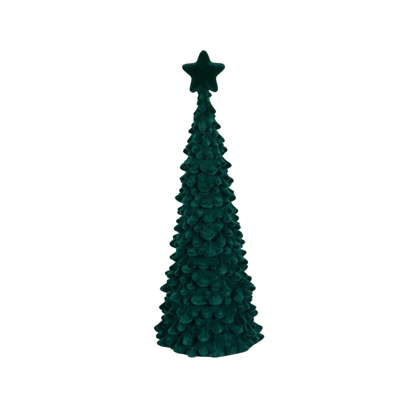 Decorative Accents | Lighted Trees & Garlands>Plow & Hearth Joyful Traditions LED Table Decor Flocked Tree with Star, Set of 2