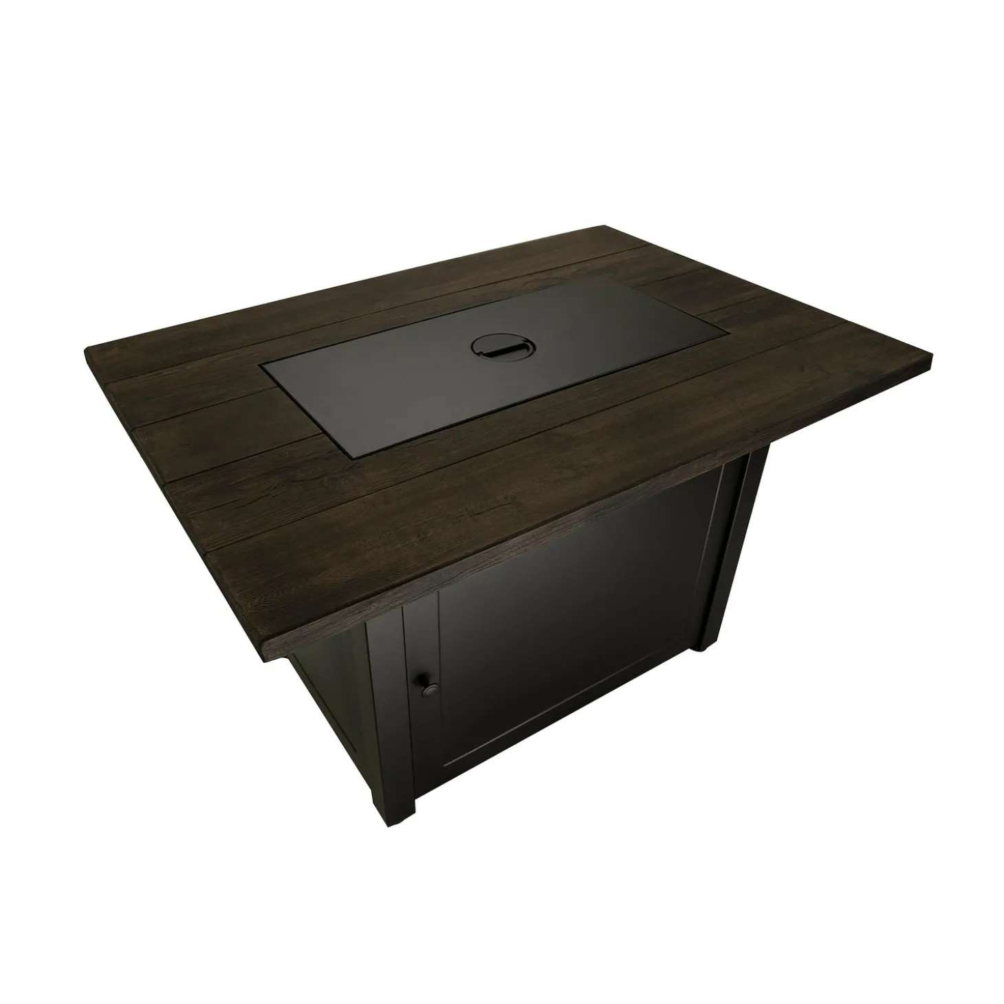 Fire Pits | Fire Pits>Plow & Hearth Kamden Propane Gas Fire Pit with Faux Wood Tabletop and Glass Rocks