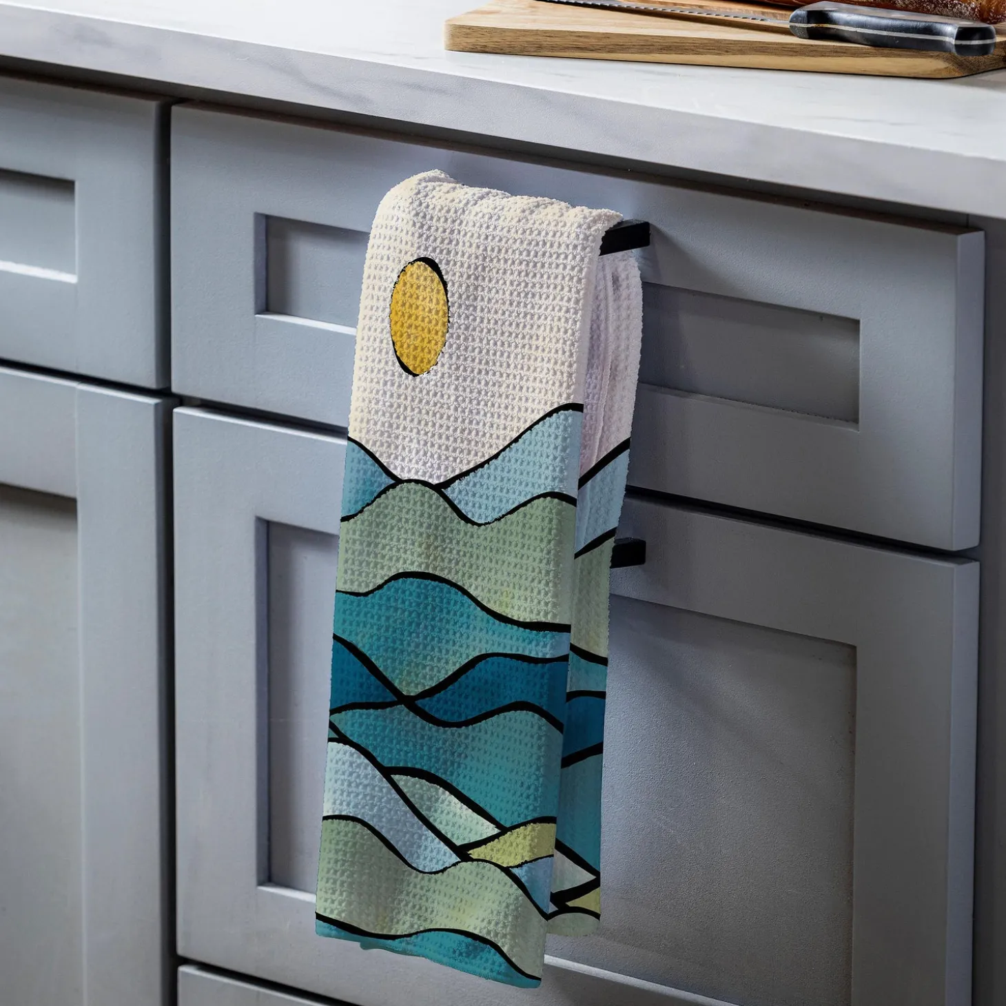 Kitchen Linens>Plow & Hearth Landscape Gesture Quick Dry Kitchen Towel, 18" x 30"