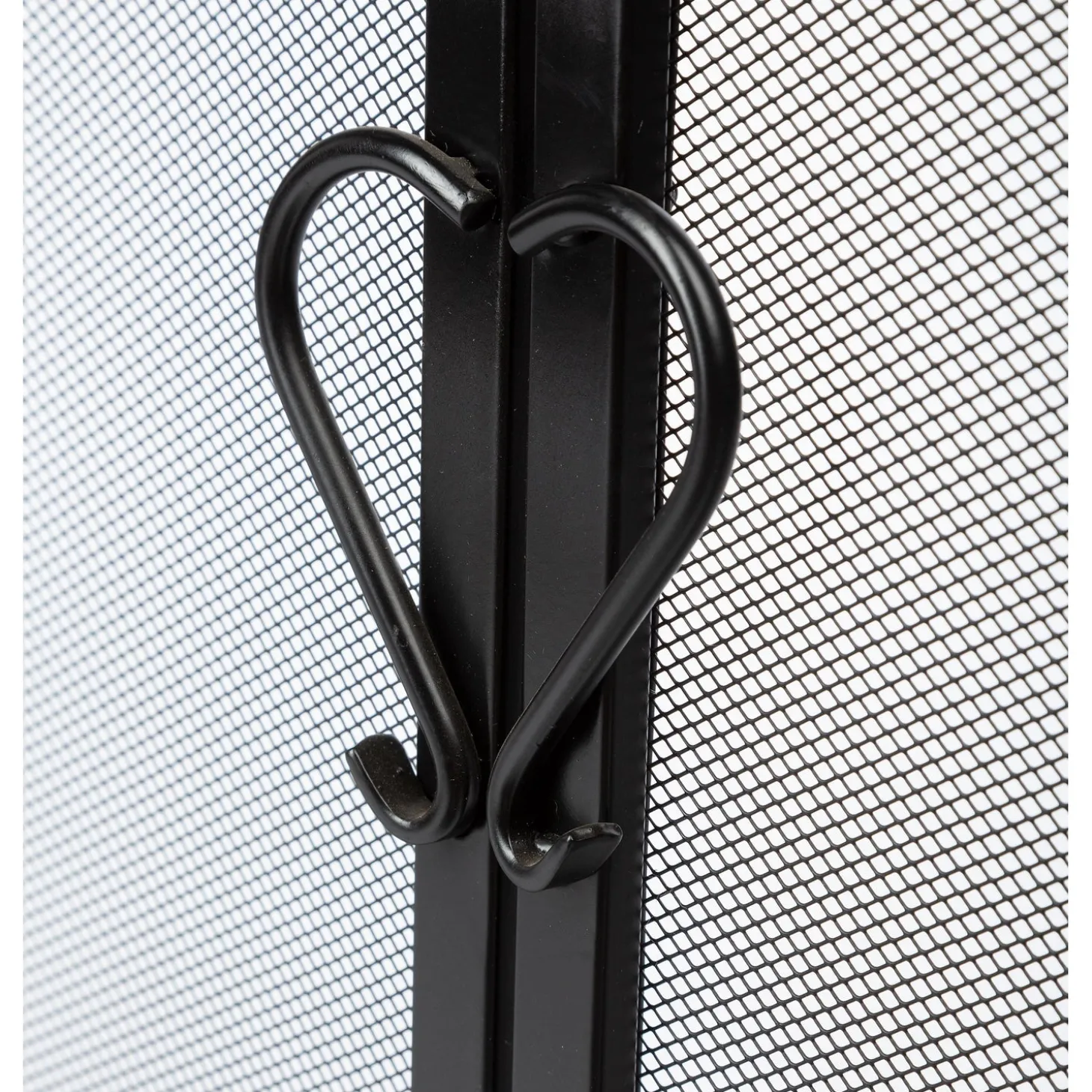 Fireplace Screens With Doors>Plow & Hearth Large Cast Iron Scrollwork Fire Screen With Doors Black