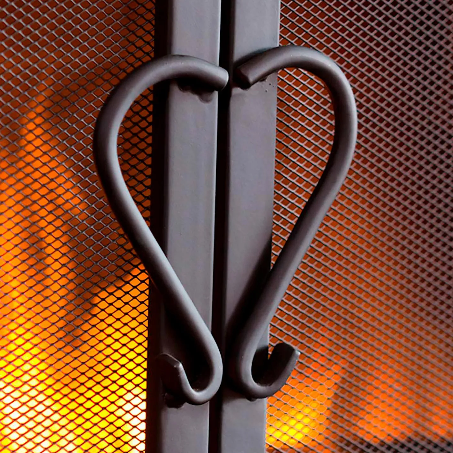 Fireplace Screens With Doors>Plow & Hearth Large Cast Iron Scrollwork Fire Screen With Doors Black