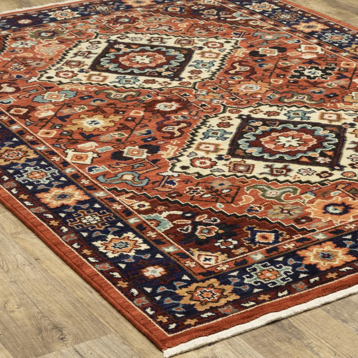 Area Rugs>Plow & Hearth Laurenburg Kaleidoscope Wool Rug, 2' x 6' Runner