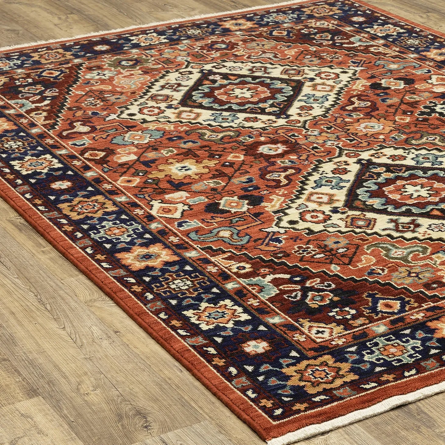Area Rugs>Plow & Hearth Laurenburg Kaleidoscope Wool Rug, 2' x 6' Runner