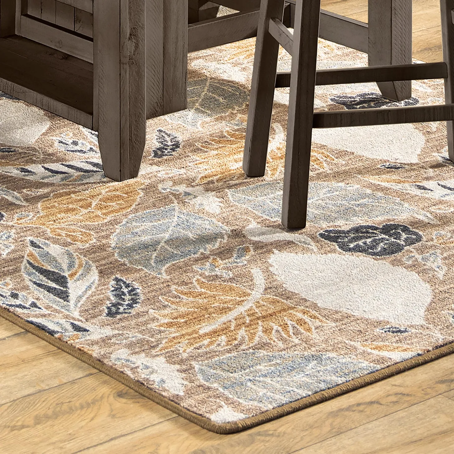 Area Rugs>Plow & Hearth Leaves EnduraStran Area Rug, 3' x 4' Suede