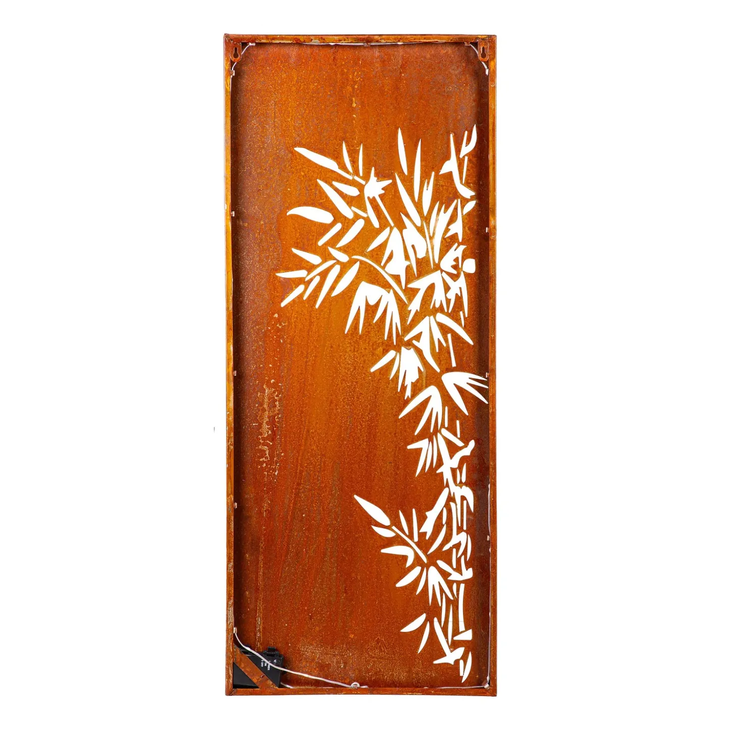 Wall Art>Plow & Hearth Leaves LED Laser Cut Metal Wall Décor, 15" L x 40" H