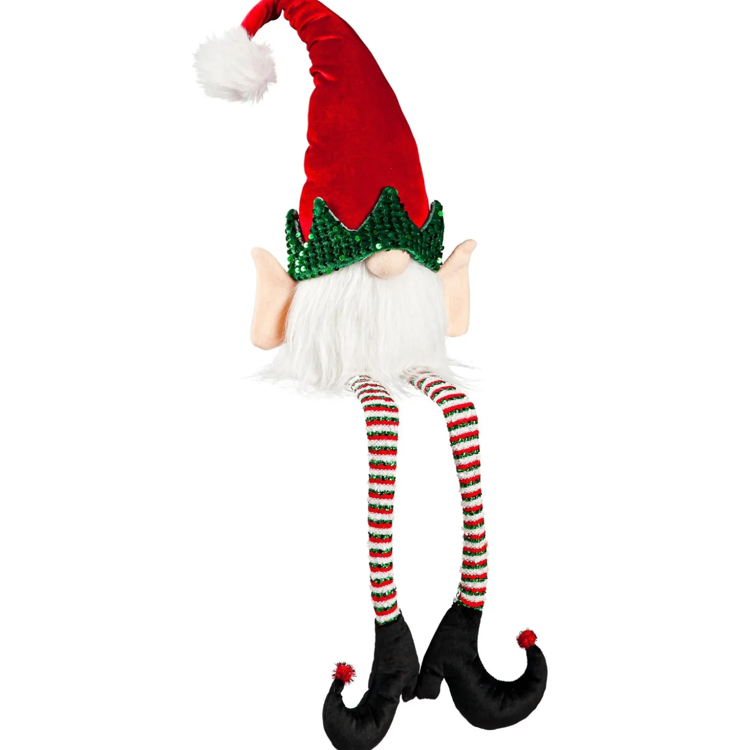 Decorative Accents | Lighted Accents>Plow & Hearth LED Fabric Gnome Elf Table Décor with Long Legs