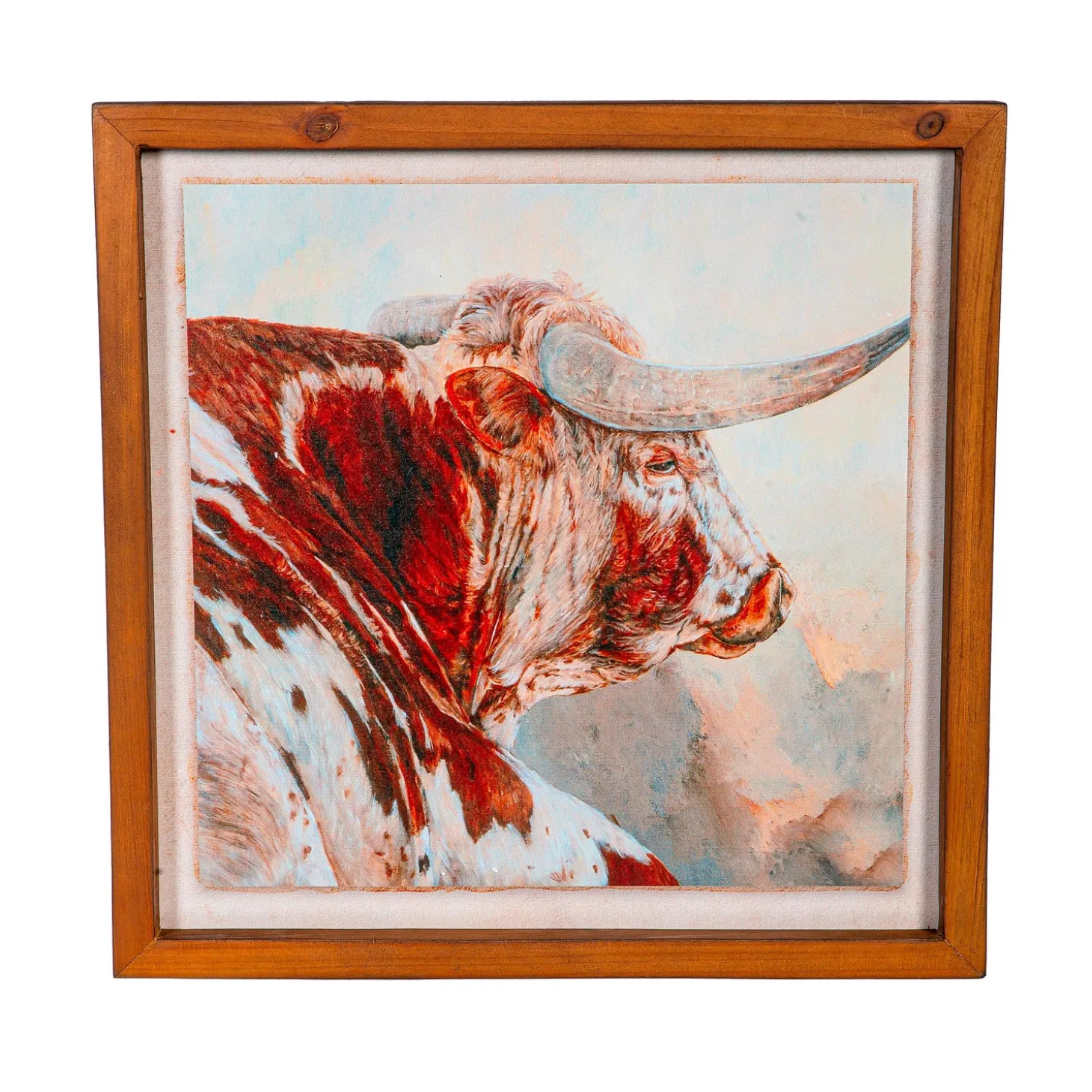 Wall Art>Plow & Hearth Longhorn Wooden Wall Décor, 16"L x 16"H