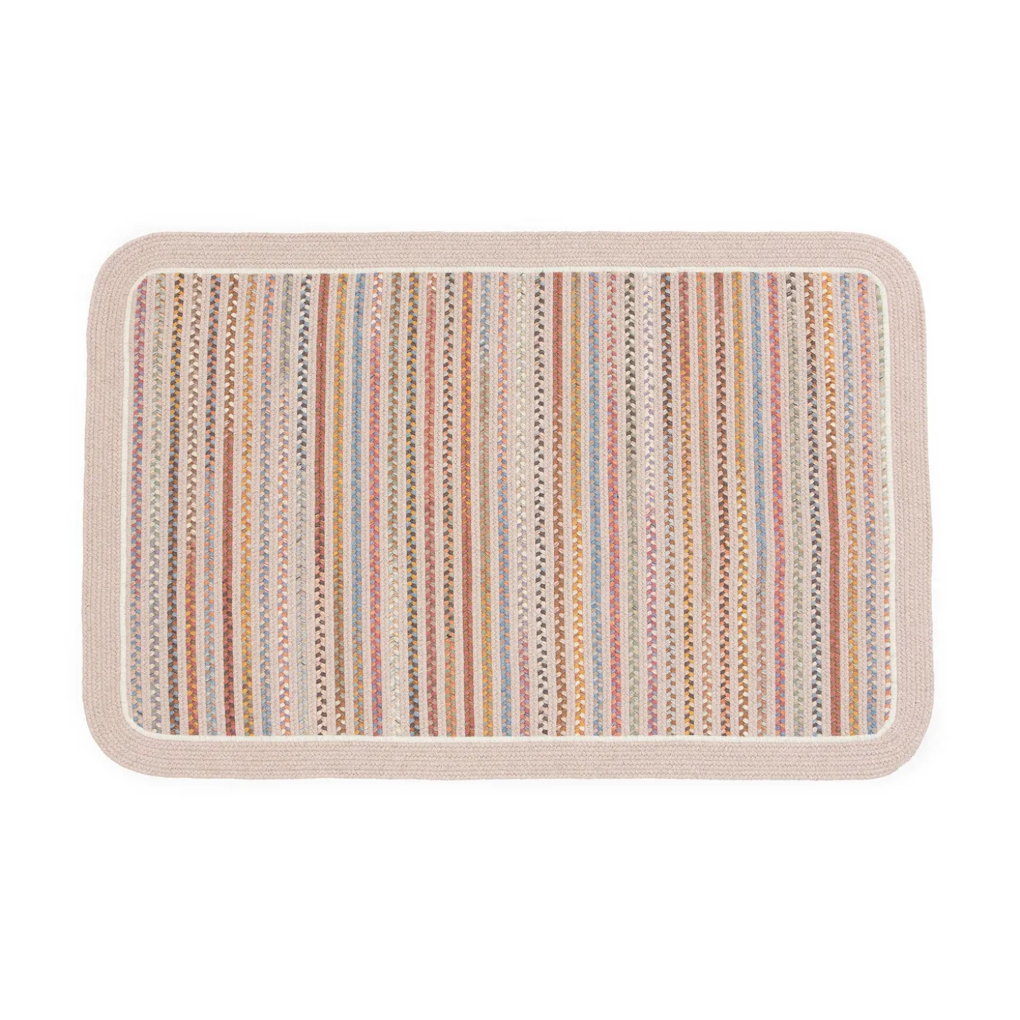 Area Rugs>Plow & Hearth Lynnhaven Wool Solid Border Braided Rug, 2' x 8'