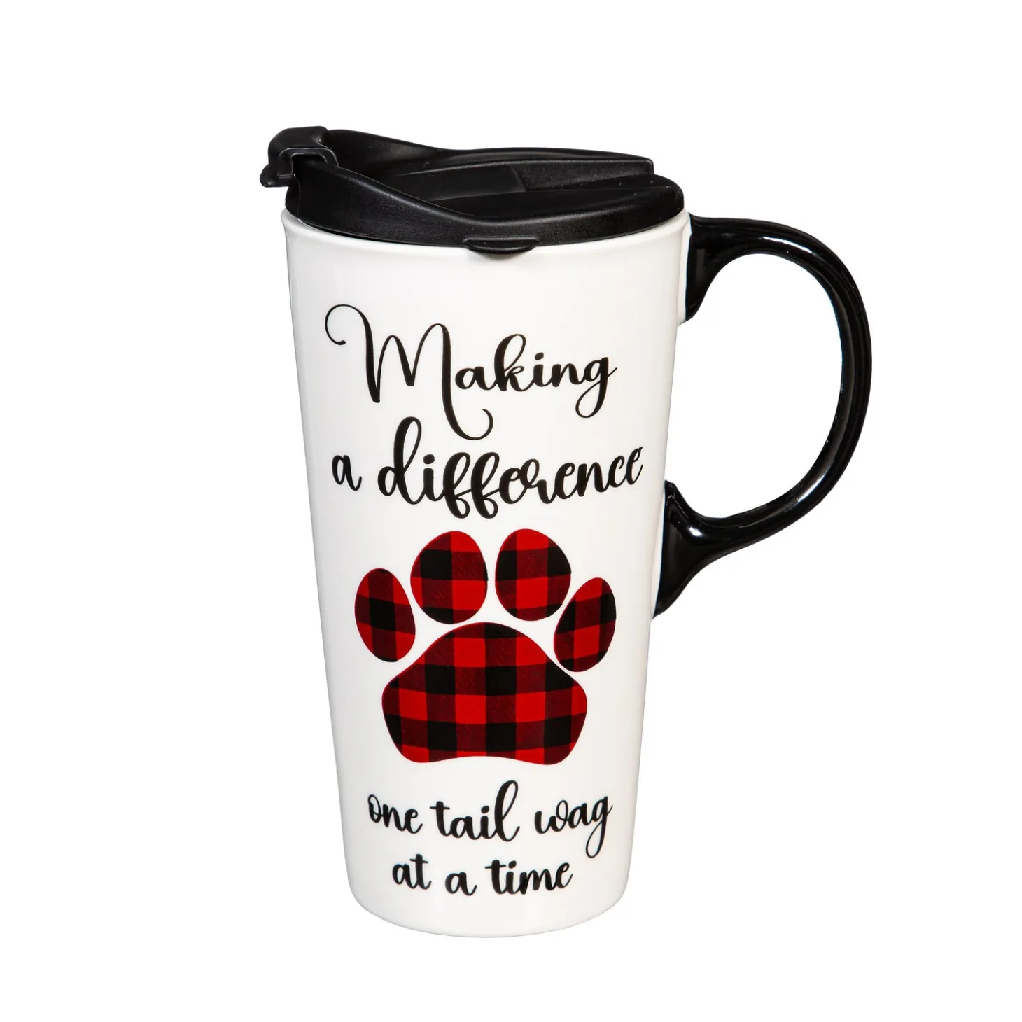 Pet Products | Travel Cups>Plow & Hearth Making a Difference Ceramic Perfect Cup and Compact Tote Giftset, 17oz, Gift Box