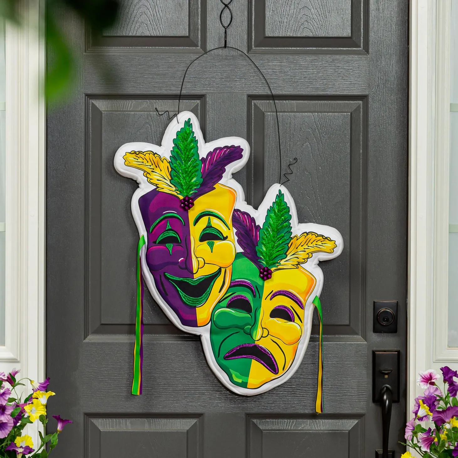 Fabric Door Hangers>Plow & Hearth Mardi Gras Theater Mask Estate Door Décor