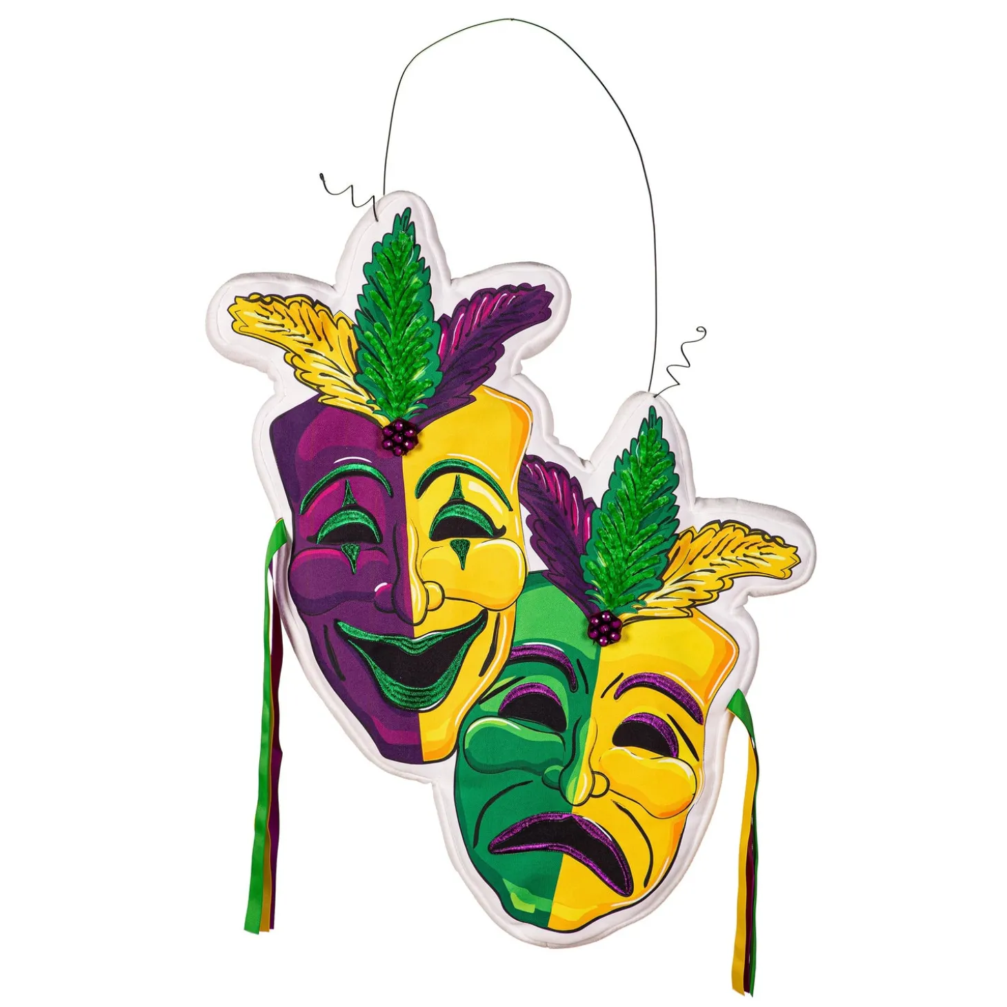 Fabric Door Hangers>Plow & Hearth Mardi Gras Theater Mask Estate Door Décor