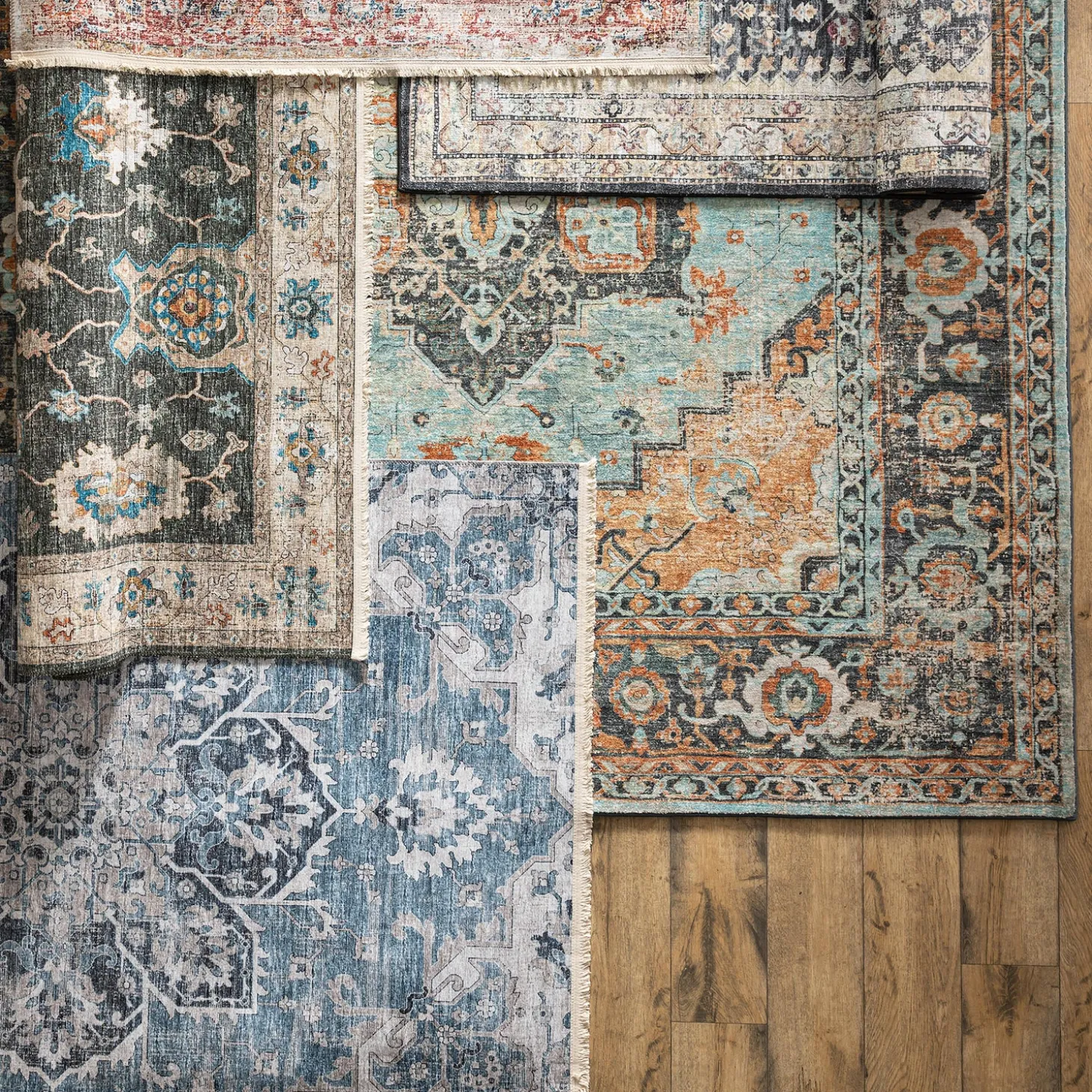 Area Rugs>Plow & Hearth Marietta Border Rug, 5' x 7'6"