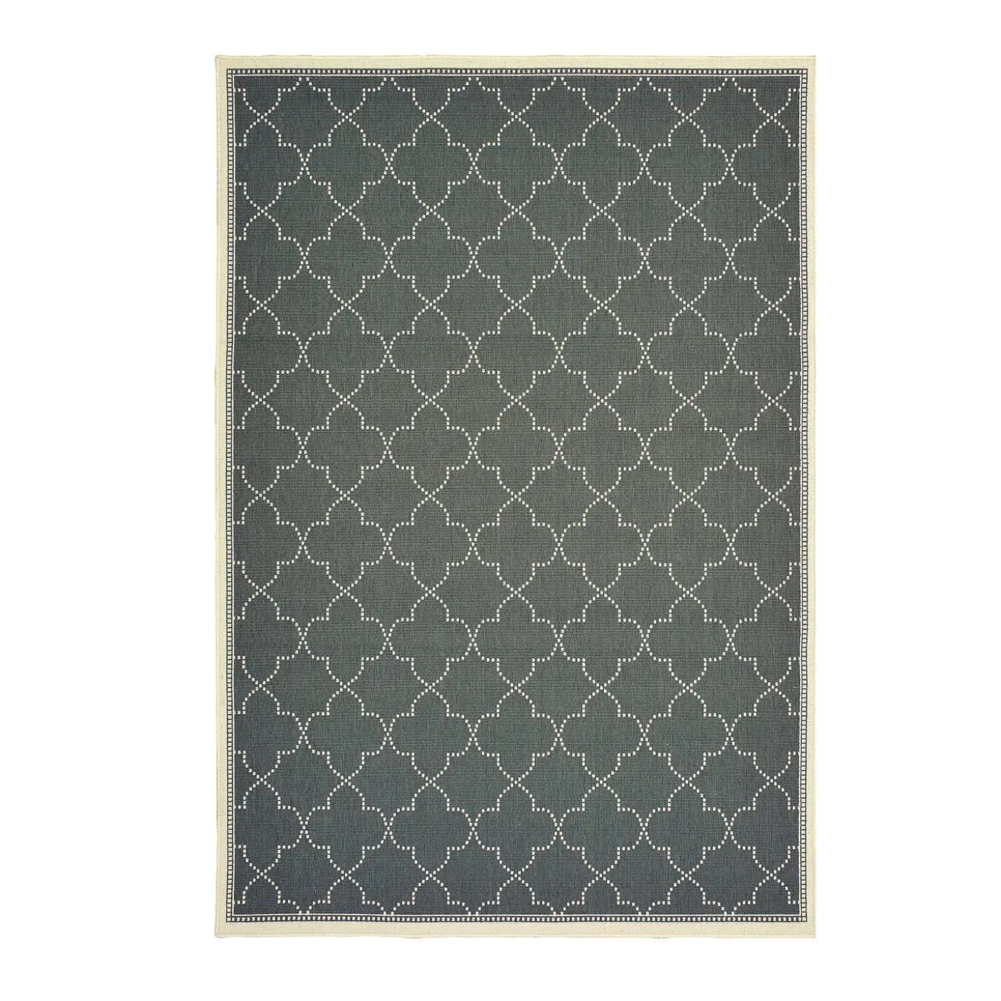 Area Rugs>Plow & Hearth Marston Quatrefoil Area Rug, 8' x 11' Gray