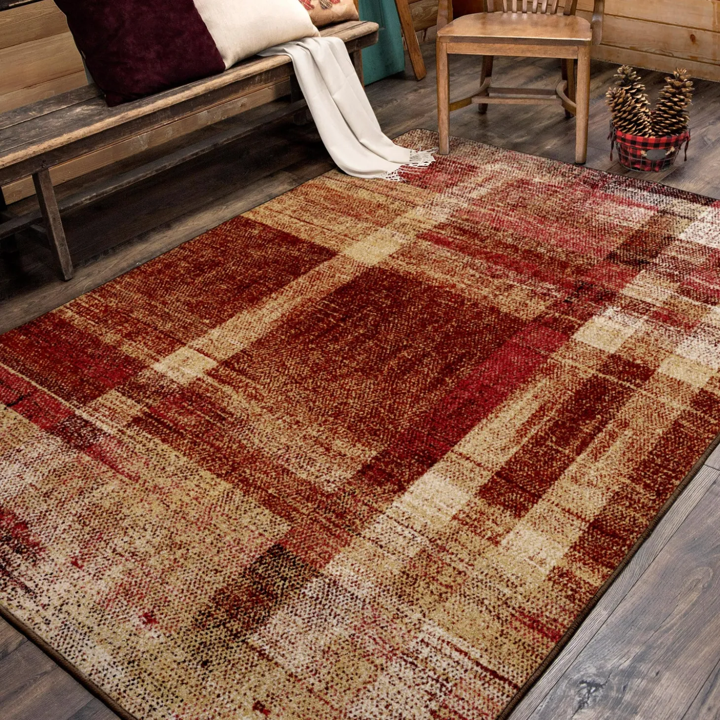 Area Rugs>Plow & Hearth Maryland Rug, 4' x 5' Earth