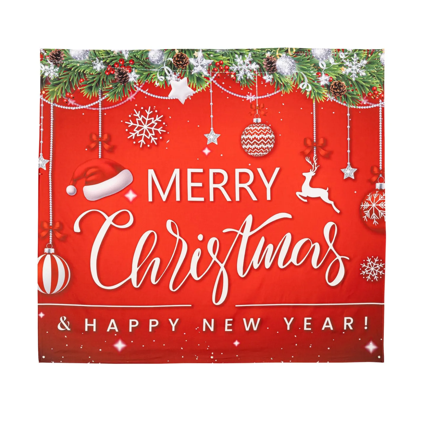 Bunting & Banners>Plow & Hearth Merry Christmas & Happy New Year Single Garage Door Cover