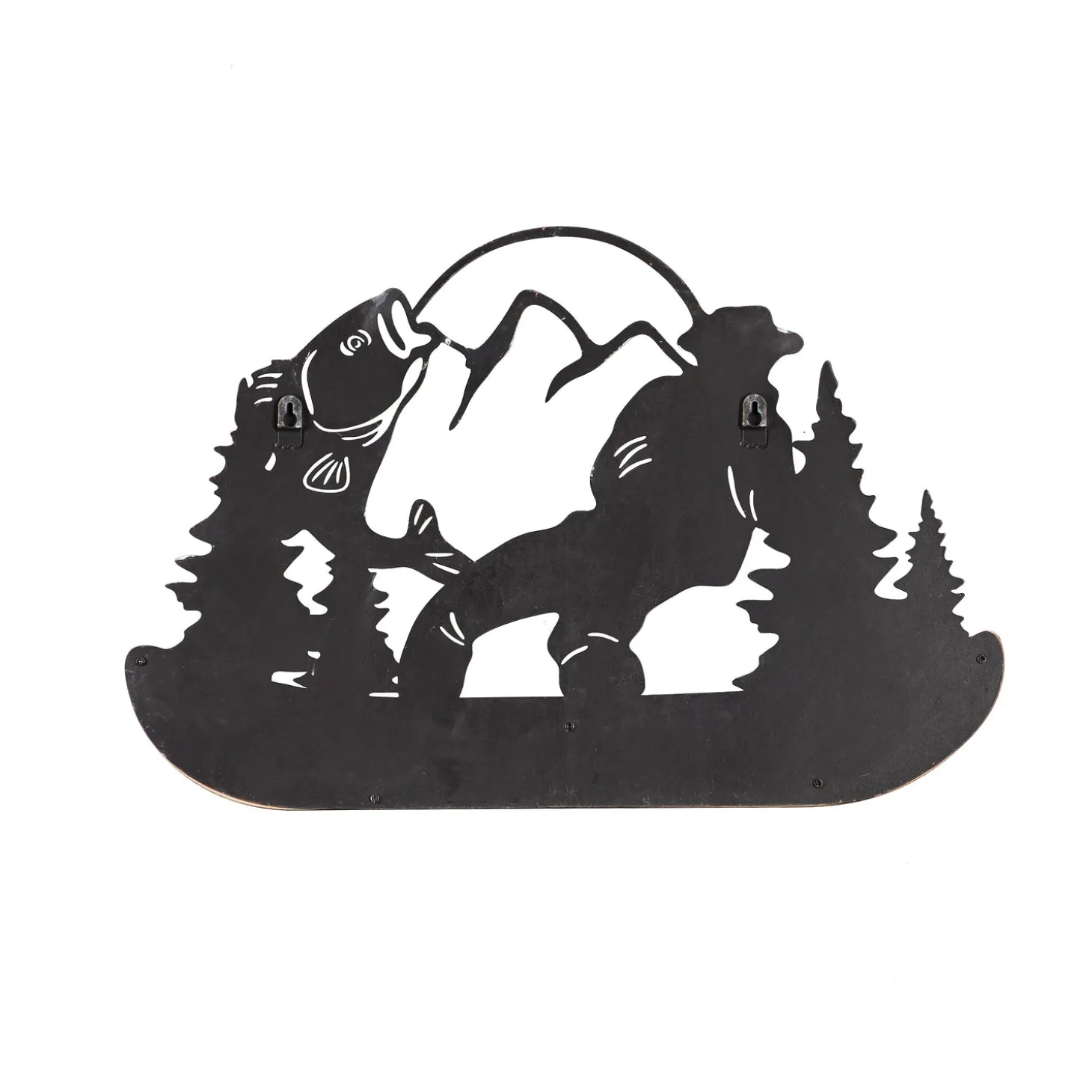 Chests & Storage Cabinets | Wall Art>Plow & Hearth Metal and Wood Mountain Wall Décor with Hooks