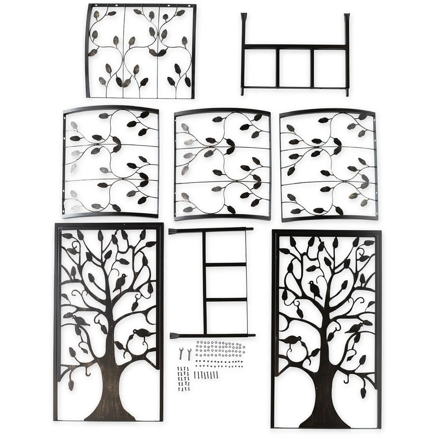 Arbors & Trellises>Plow & Hearth Metal Arched Garden Arbor with Tree of Life Design