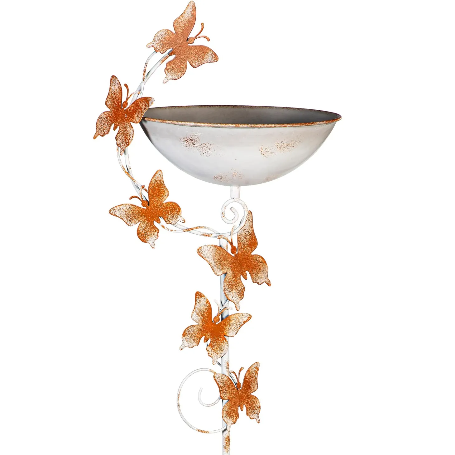 Birdbaths>Plow & Hearth Metal Staked Butterfly Bird Bath