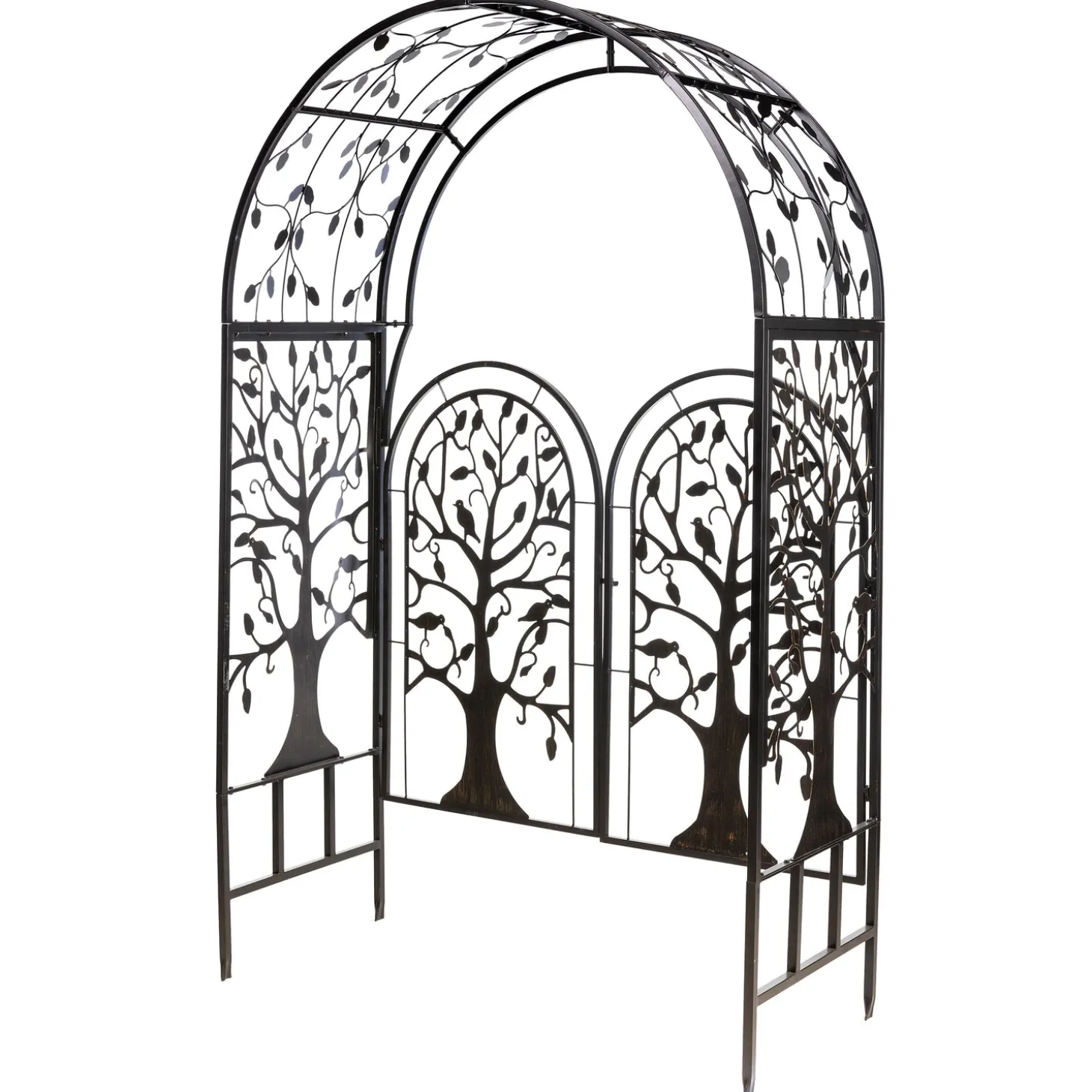 Arbors & Trellises>Plow & Hearth Metal Tree of Life Arched Garden Arbor with Gate
