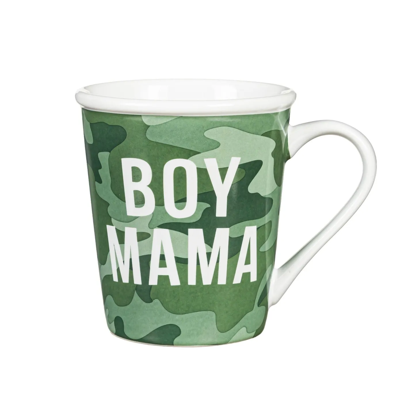 Coffee & Tea Cups>Plow & Hearth Mommy and Me Ceramic Cup Gift Set, 16 oz. and 8 oz., Boy Mama / Mama's Boy