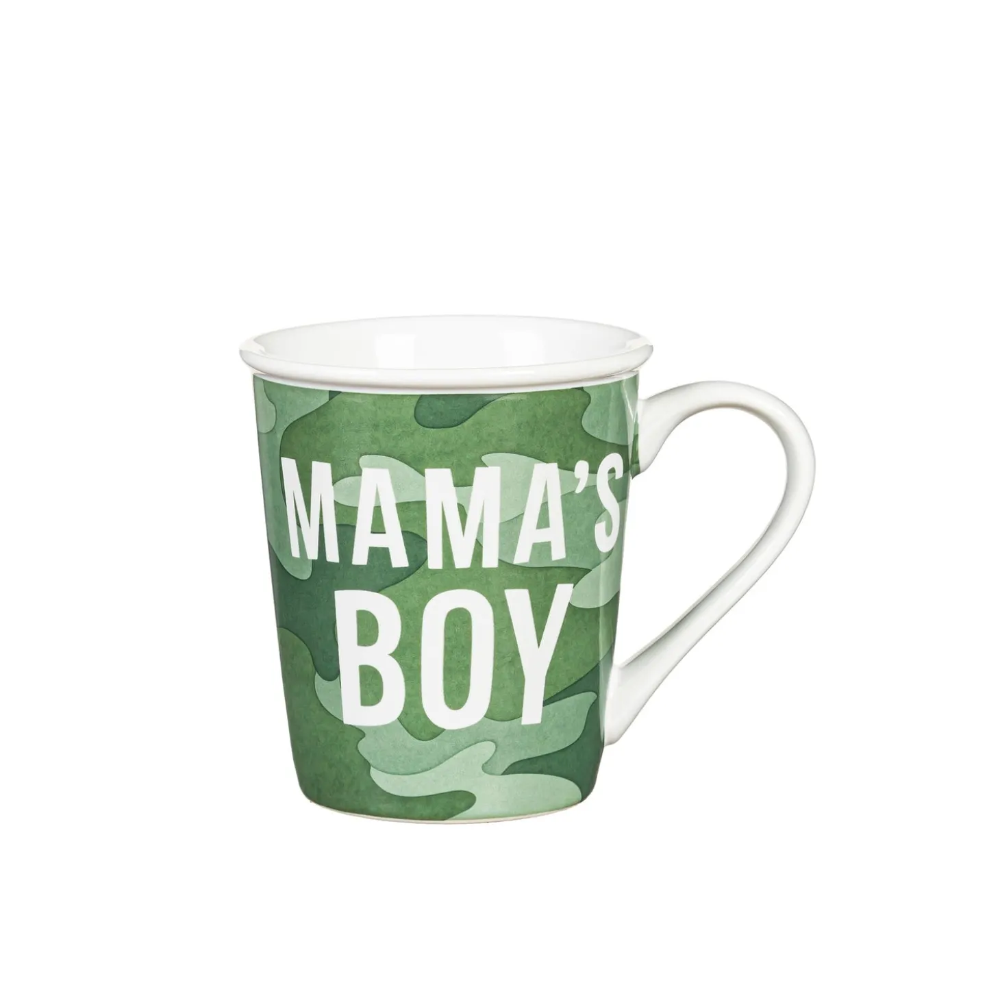 Coffee & Tea Cups>Plow & Hearth Mommy and Me Ceramic Cup Gift Set, 16 oz. and 8 oz., Boy Mama / Mama's Boy