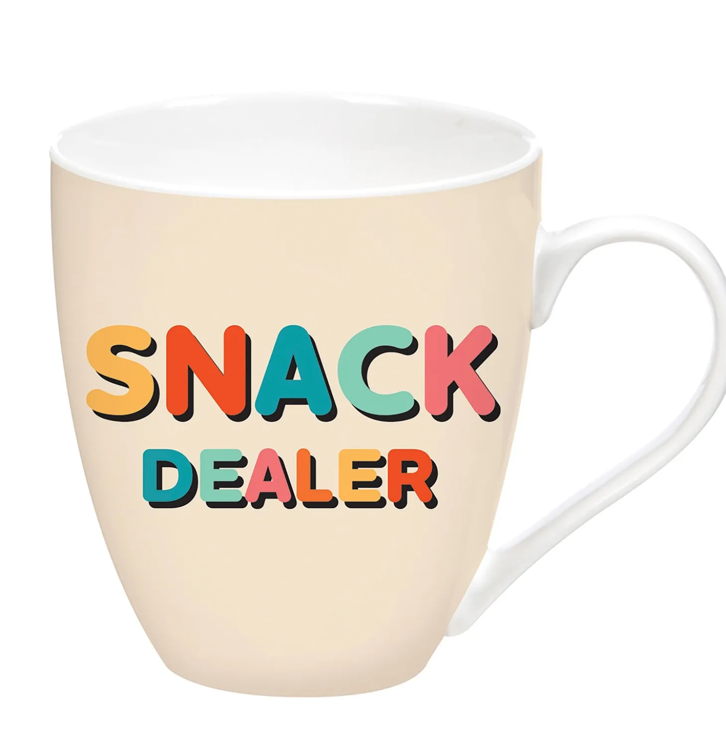 Coffee & Tea Cups>Plow & Hearth Mommy and Me Ceramic Cup Giftset, 17oz. & 7oz., Snack Dealer/Snack Stealer