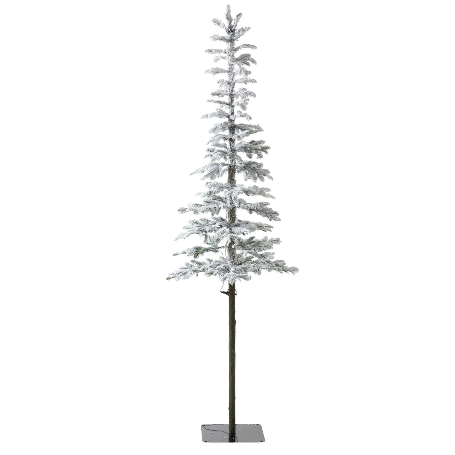 Lighted Trees & Garlands>Plow & Hearth 7' Monte Rosa Flocked Alpine Fir Christmas Tree with 200 Warm White LEDs