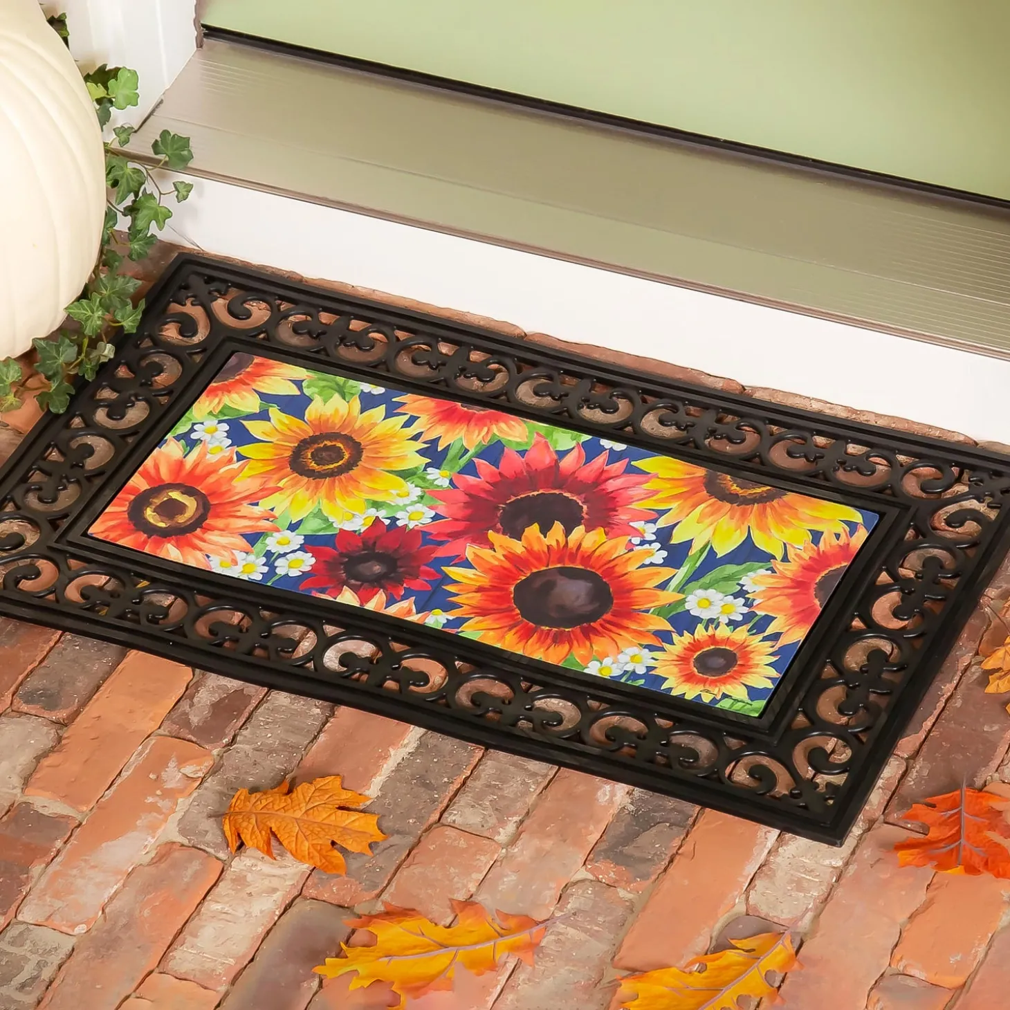 Interchangeable Mats>Plow & Hearth Multicolor Fall Sunflowers Sassafras Switch Mat