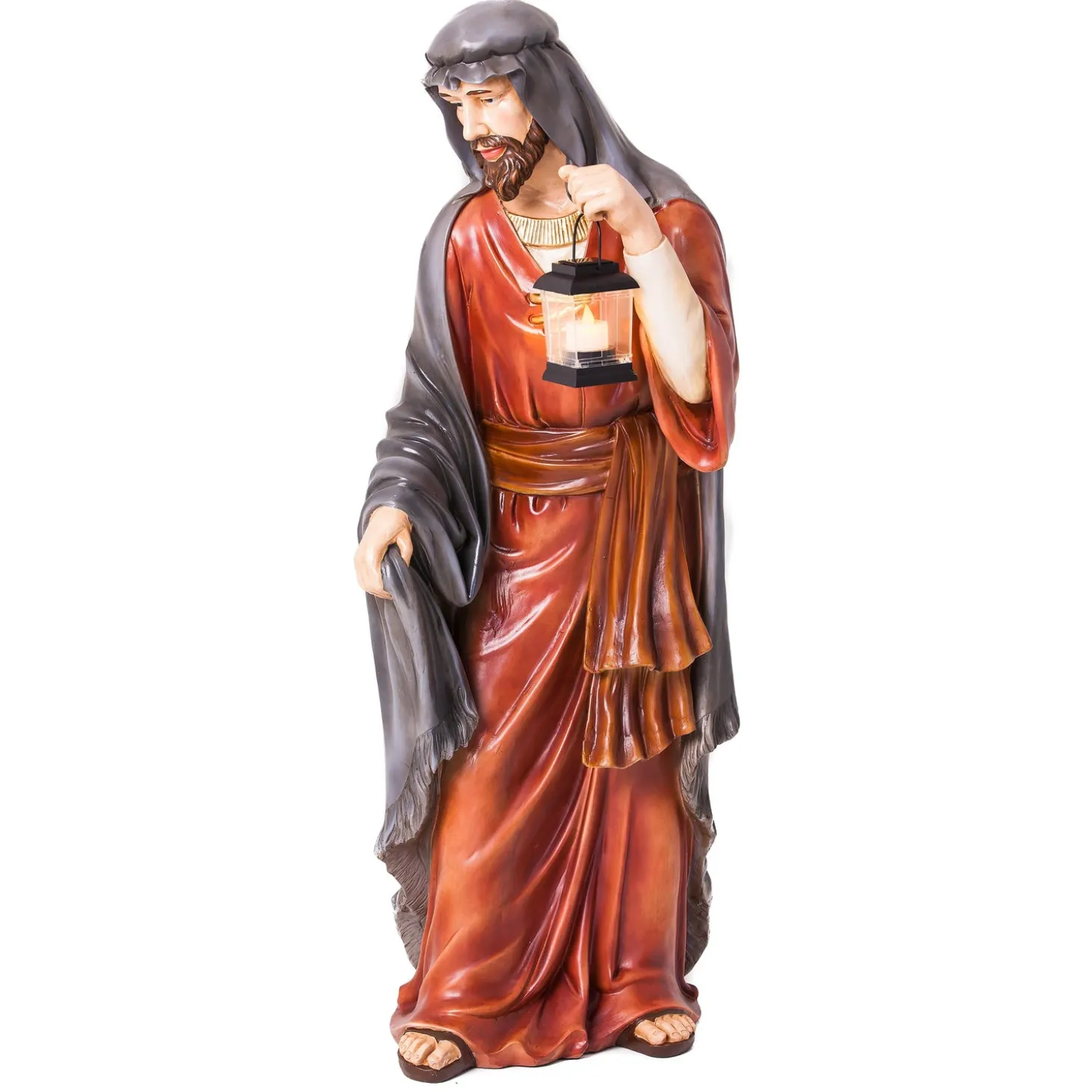 Garden Statues>Plow & Hearth Nativity Set of 3: Mary, Joseph, and Baby Jesus, Full Color