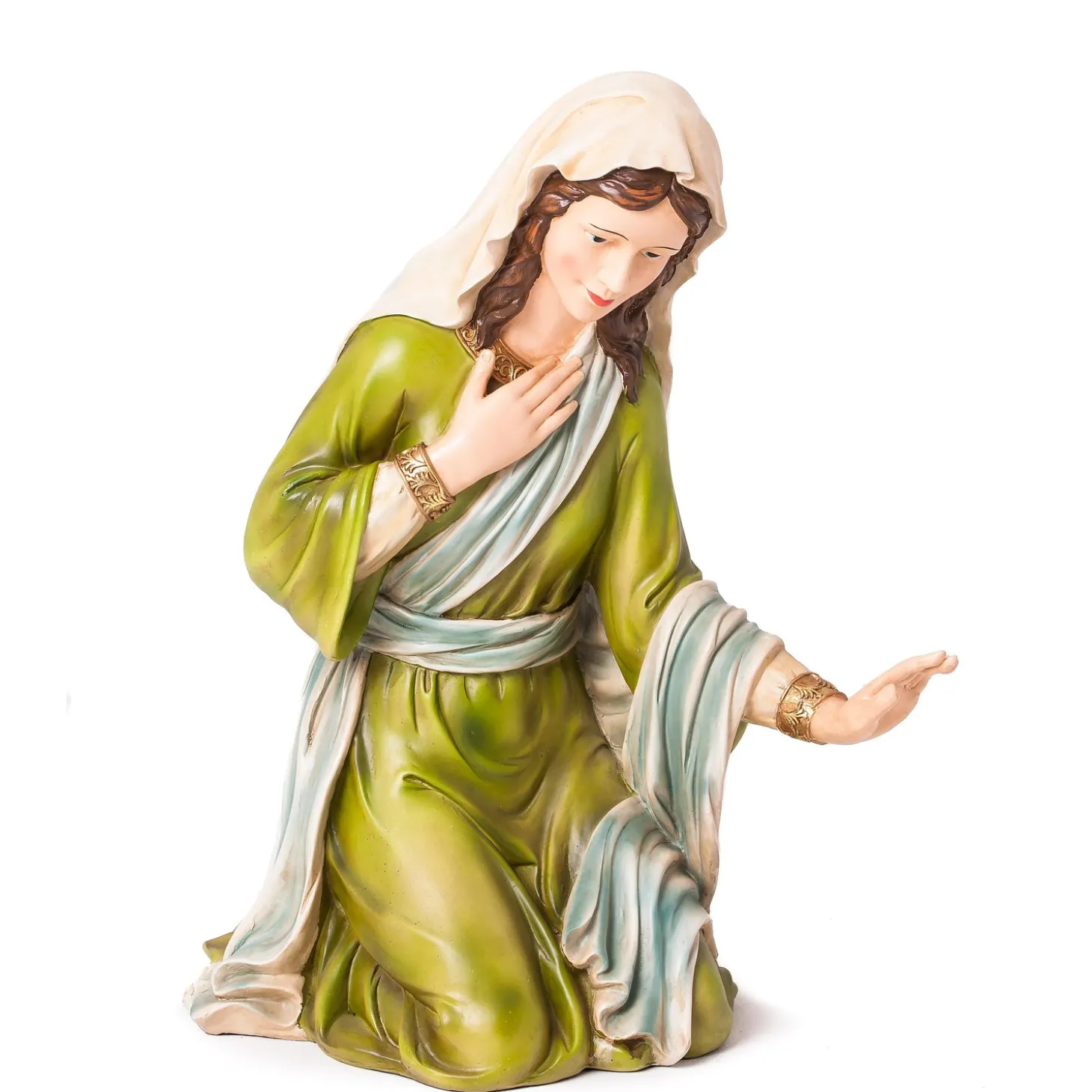 Garden Statues>Plow & Hearth Nativity Set of 3: Mary, Joseph, and Baby Jesus, Full Color