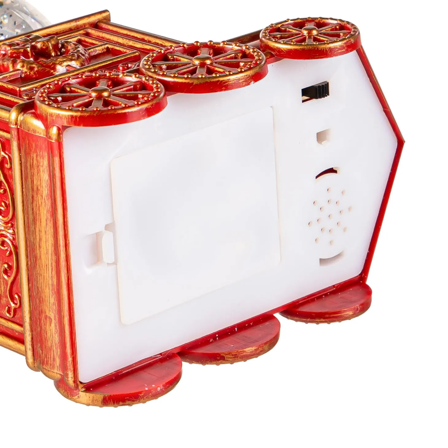 Decorative Accents | Lighted Accents>Plow & Hearth North Pole Express LED Table Decor Train Spinning Water Lantern with Santa and Tree, 7.5"